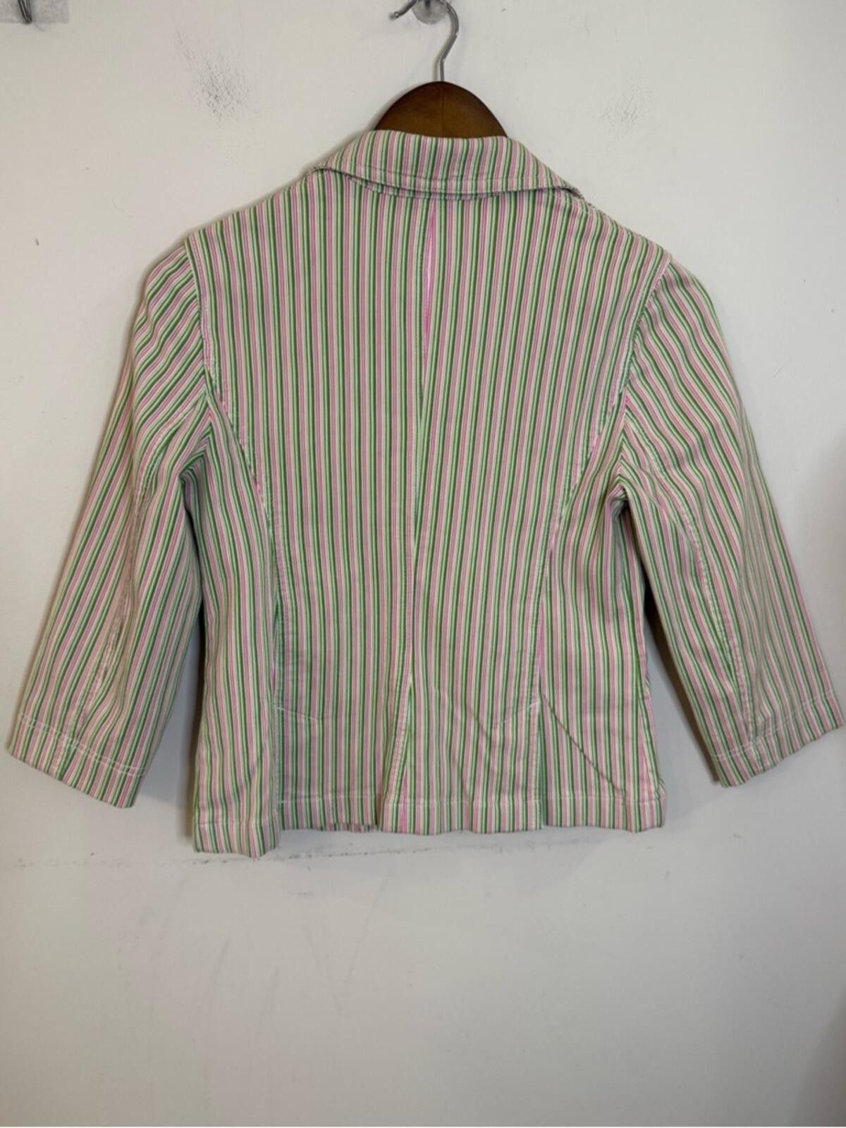 Other Loft preppy striped blazer jacket pink green white SZ 2 Size XS / US 0-2 / IT 36-38 - 3 Thumbnail