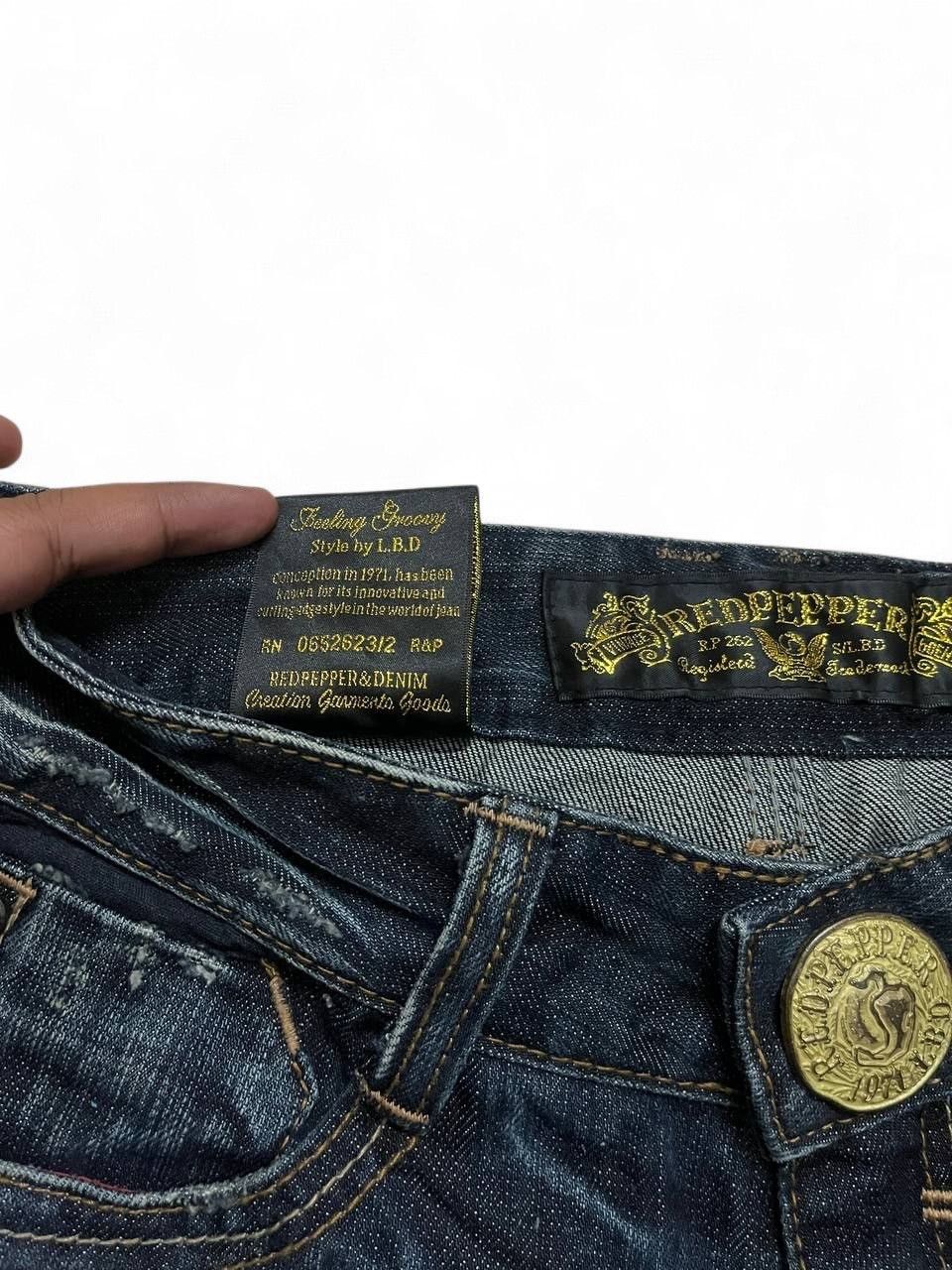 Tornado Mart Flare Jeans redpepper stud distressed low rise buckleback Size US 28 / EU 44 - 15 Thumbnail