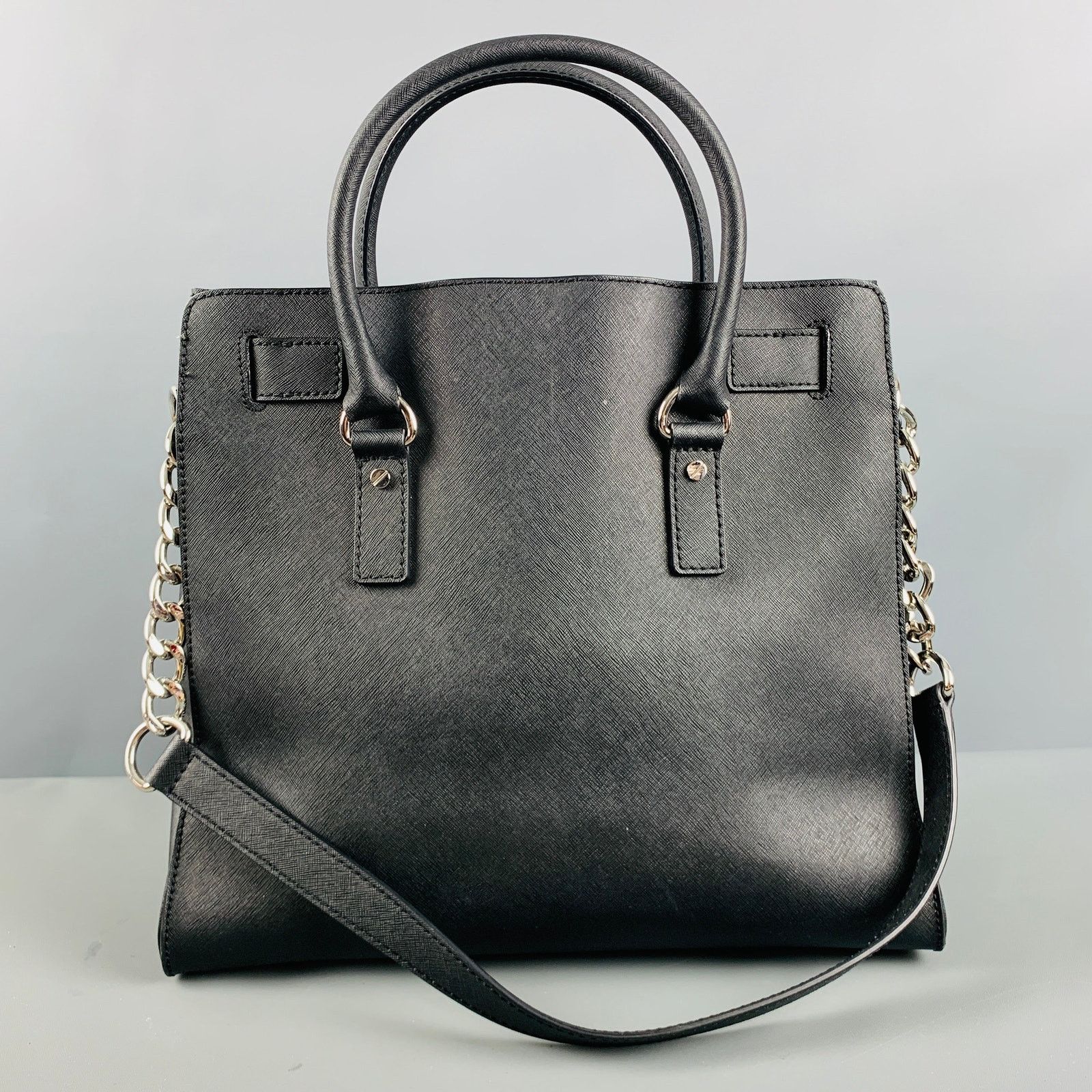 Michael Kors Black Studded Coated Canvas Tote Handbag Size ONE SIZE - 4 Thumbnail