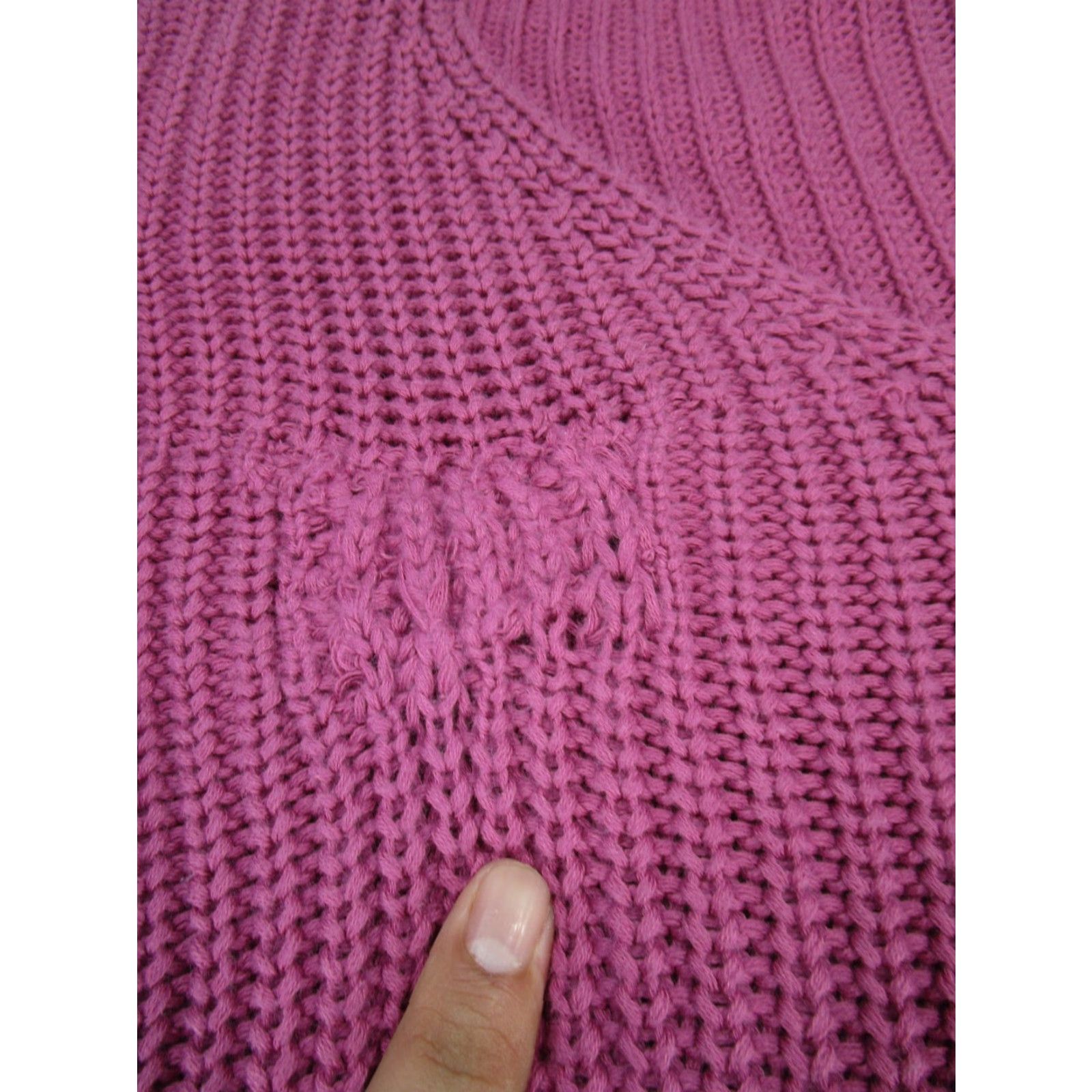 Free People Free People Sweater Womens Pink Cable-Knit V-Neck Long Sleeve S Pullover Flared Sleeve Size S / US 4 / IT 40 - 3 Thumbnail