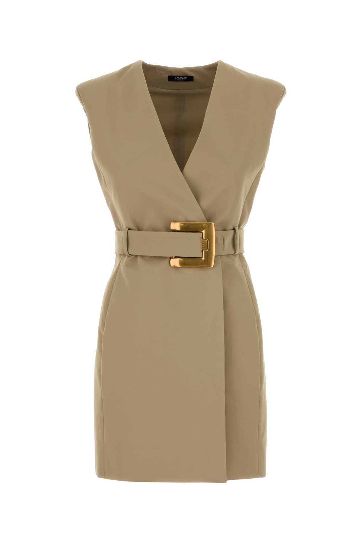 Balmain Beige Gabardine Dress Size M / US 6-8 / IT 42-44 - 1 Thumbnail
