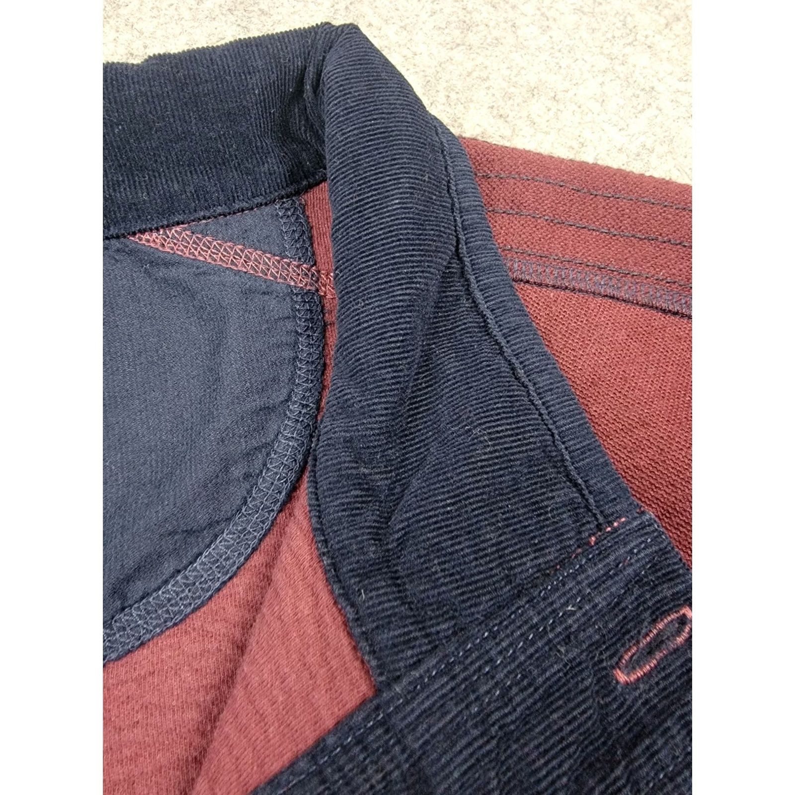 Carbon2Cobalt Carbon 2 Cobalt Sweater Mens Large Red Corduroy Trim Button Pullover Knit 3/4 Button Casual Outdoor Preppy Classic Fall Winter Size US L / EU 52-54 / 3 - 4 Thumbnail