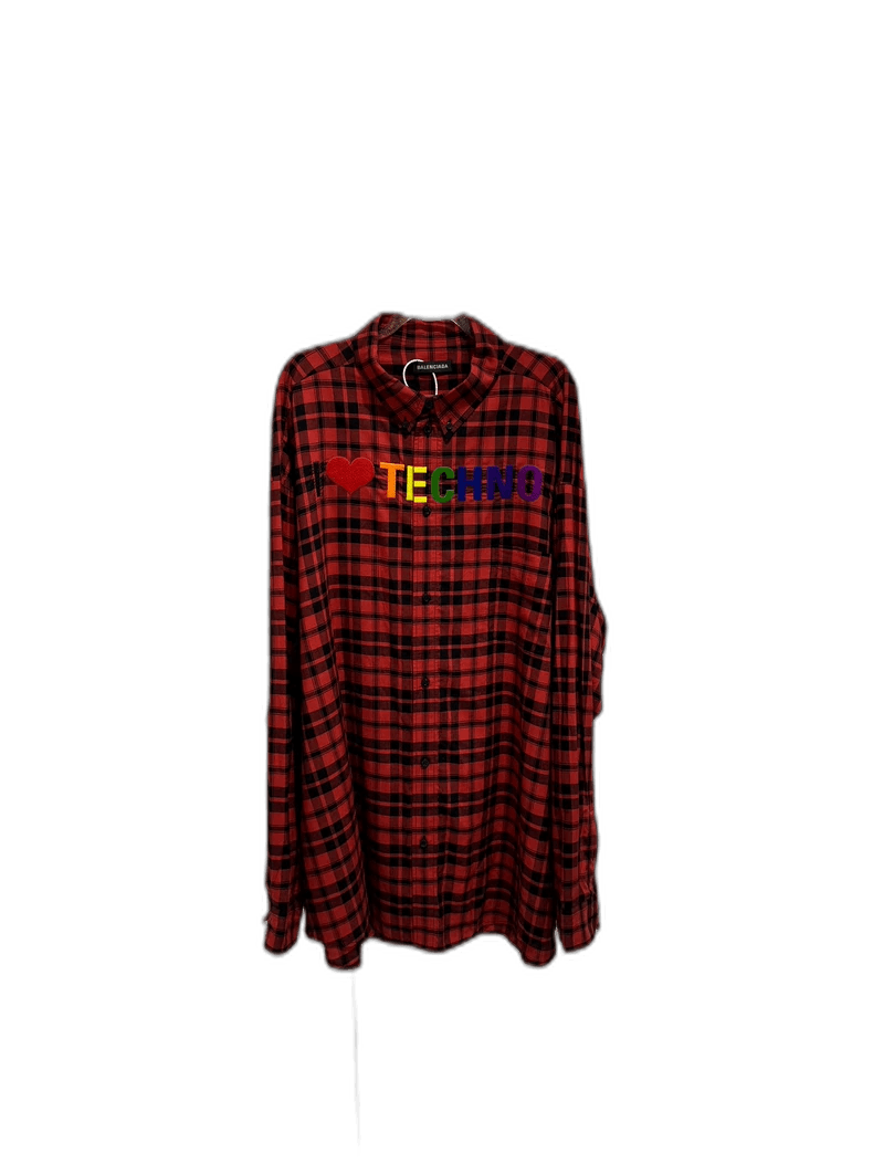 Balenciaga Balenciaga Techno Logo Plaid Shirt Size US L / EU 52-54 / 3 - 1 Thumbnail