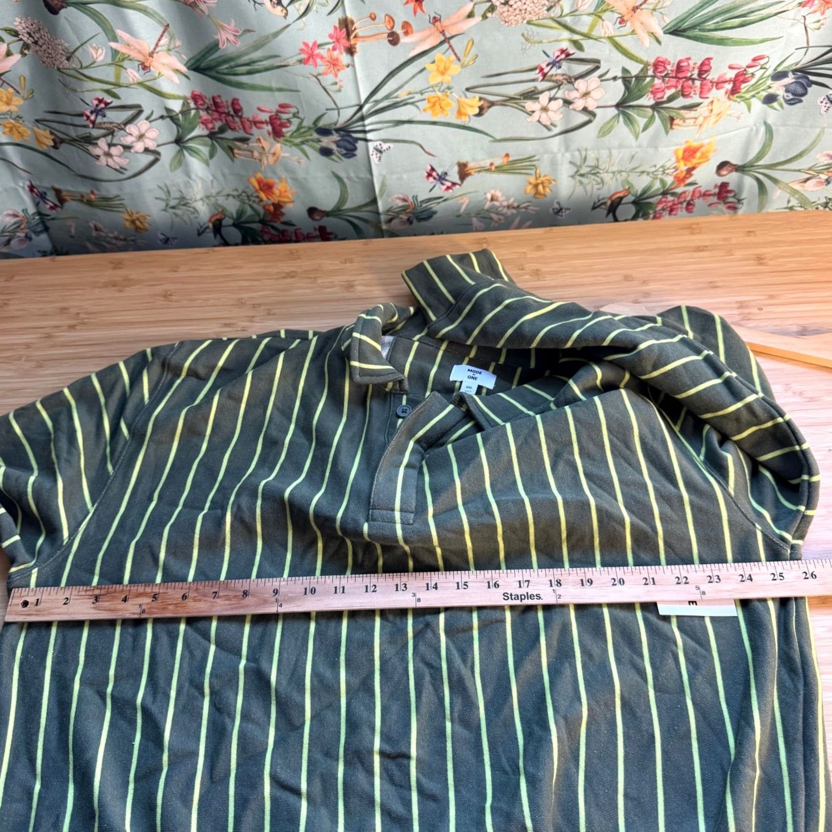 Vintage Mode of One Mens XXL Wild Ivy French Terry Polo Shirt Long Sleeve NEW Size US XXL / EU 58 / 5 - 7 Thumbnail