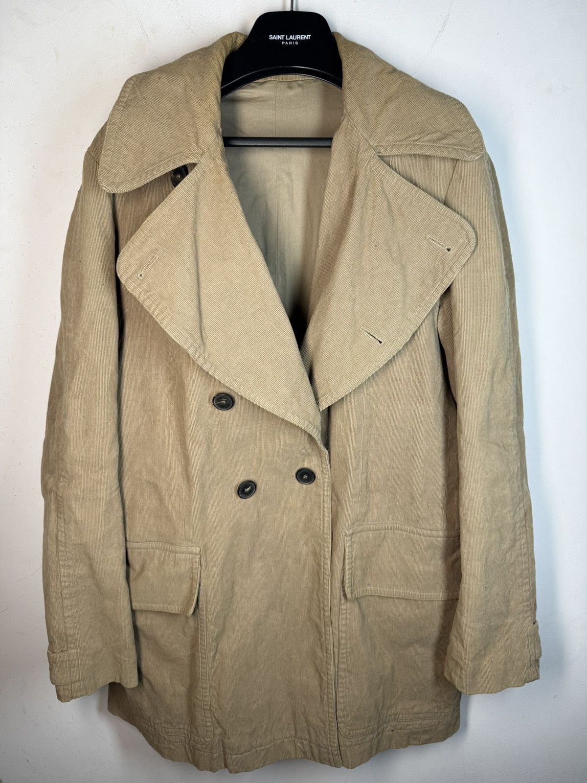 Yves Saint Laurent Corduroy YSL Jacket Italy Rive Gauche Double Breasted Size US L / EU 52-54 / 3 - 1 Thumbnail