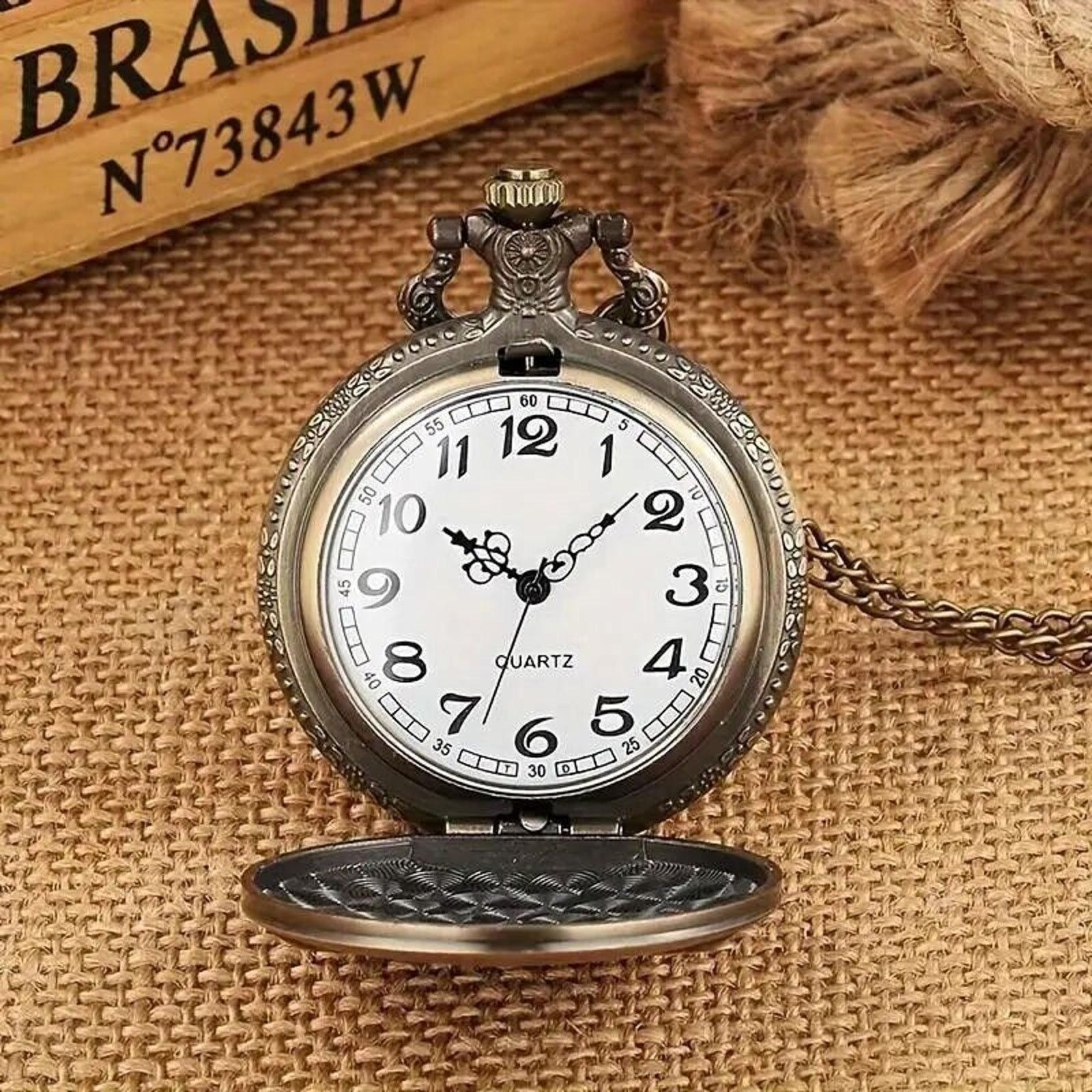 Other Locomotive Steam Train Classic Bronze Quartz Pocket Watch Size ONE SIZE - 3 Thumbnail