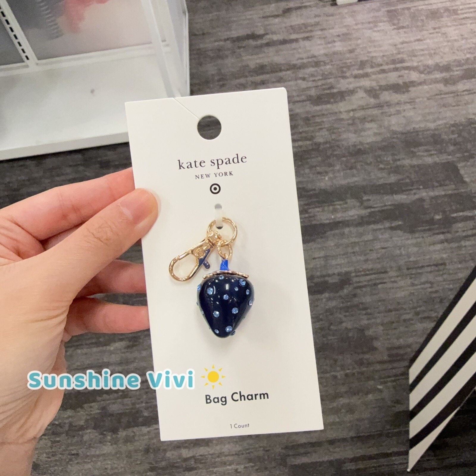 Kate Spade NEW Kate Spade X Target Mini Blue Strawberry Bag Charm Size ONE SIZE - 1 Thumbnail