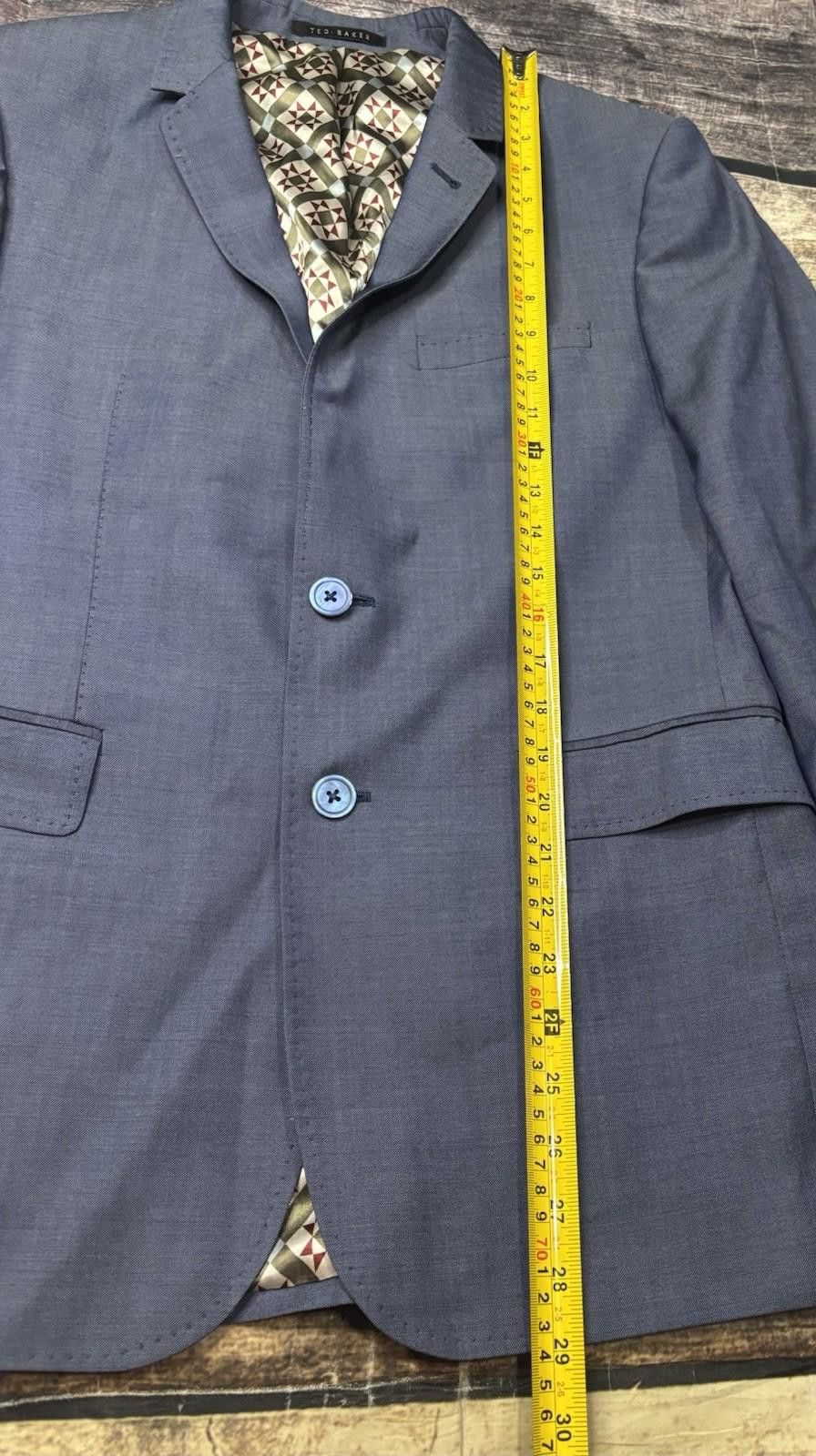 Ted Baker Ted Baker London Blazer Jacket Mens 38R Wool Satin Wool Size 38R - 10 Thumbnail