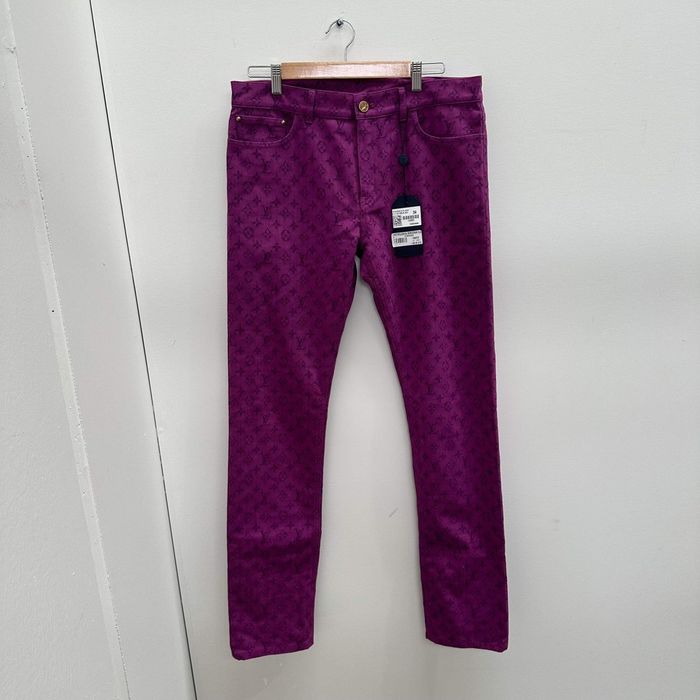 louis vuitton monogram denim jeans Purple Pre Owned Size 34