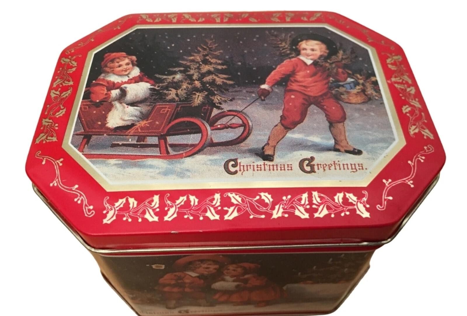 Designer The Tin Box Company of Americah Christmas Greetings Tin Size ONE SIZE - 3 Thumbnail