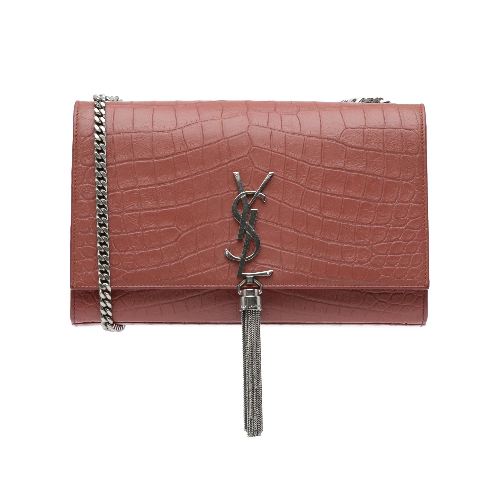Saint Laurent Paris Saint Laurent Medium Embossed Kate Tassel Crossbody Red Size ONE SIZE - 1 Thumbnail