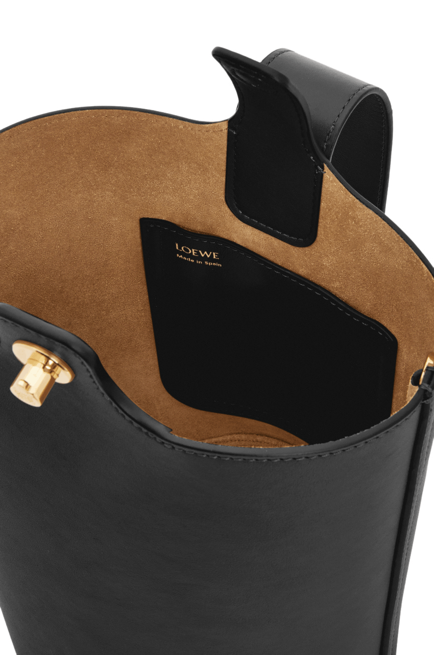 Loewe LOEWE Pebble Mini Black Smooth Leather Bucket Bag Size ONE SIZE - 4 Thumbnail