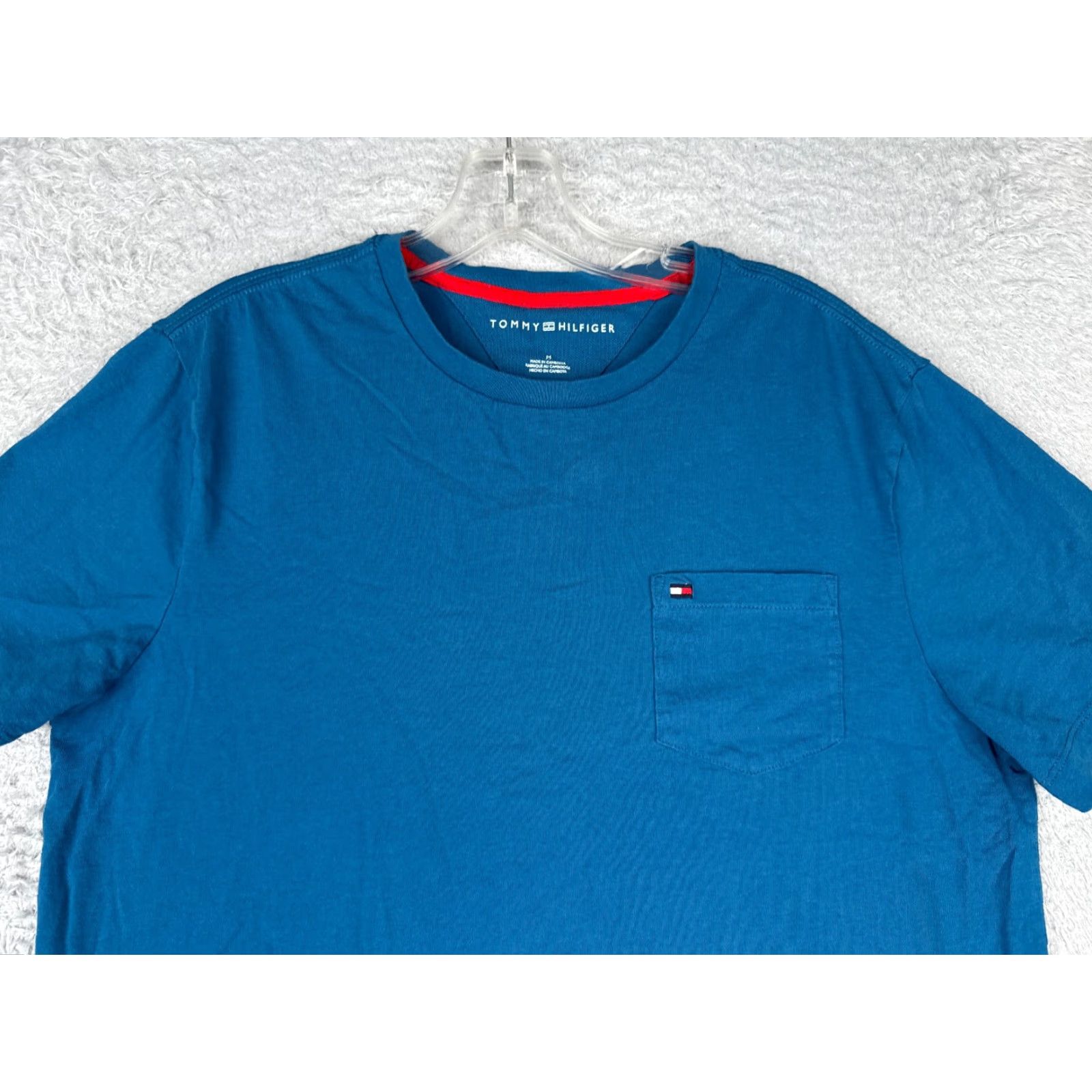 Tommy Hilfiger Tommy Hilfiger Shirt Adult Medium Blue Short Sleeve Crew Neck Pocket Cotton Embroidered Logo Men Size US M / EU 48-50 / 2 - 4 Thumbnail