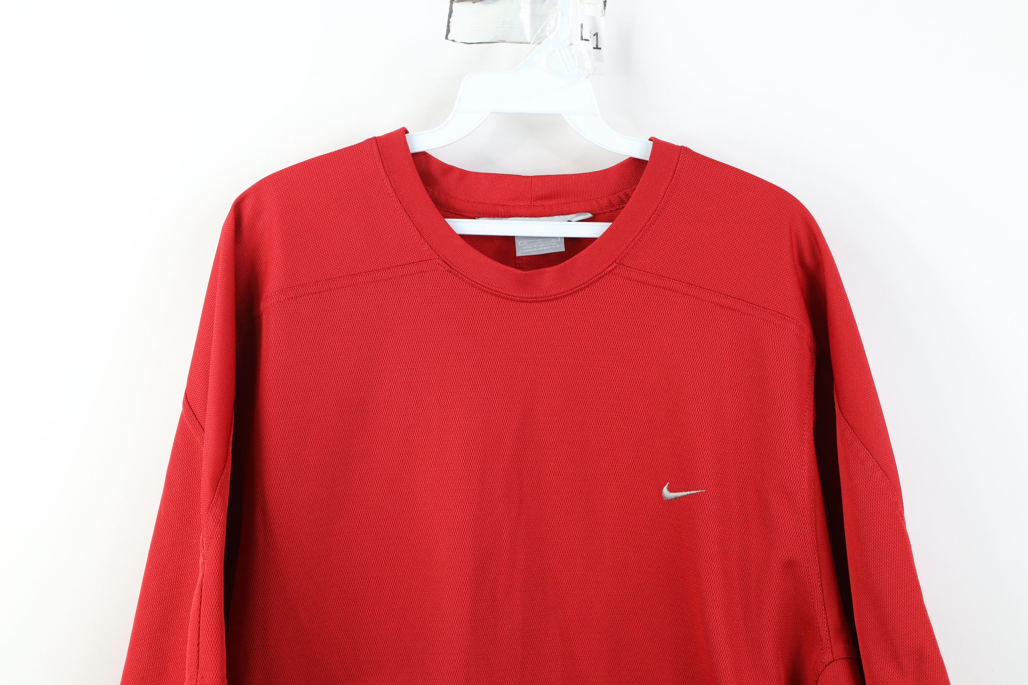 Nike Vintage Y2K Nike Mini Swoosh Knit Short Sleeve T-Shirt Red Size US XL / EU 56 / 4 - 2 Thumbnail