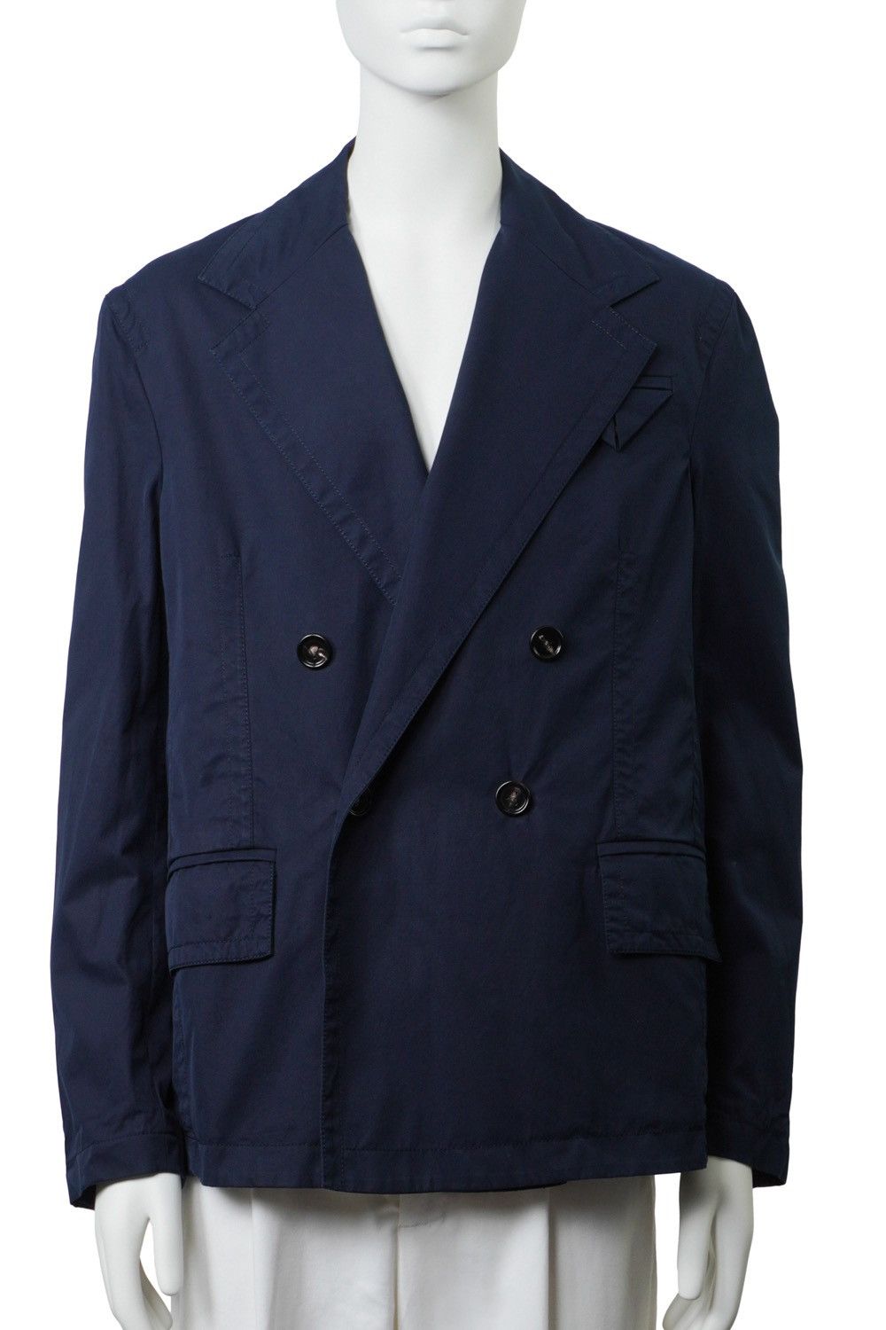Bottega Veneta BOTTEGA VENETA Navy Twill Double-breasted Blazer Size 46R - 8 Thumbnail