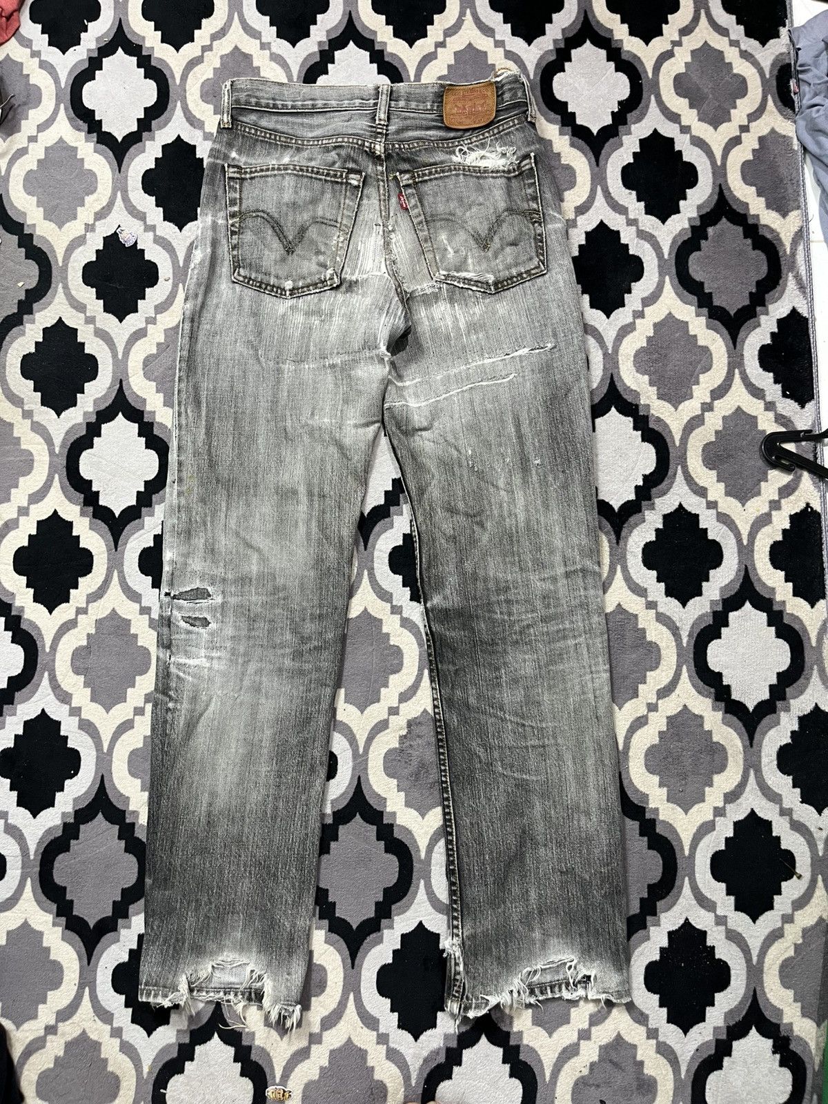 Levi's Vintage Clothing Rare 1990s levis 502 sashiko destroyed sun faded denim pants Size US 30 / EU 46 - 2 Thumbnail