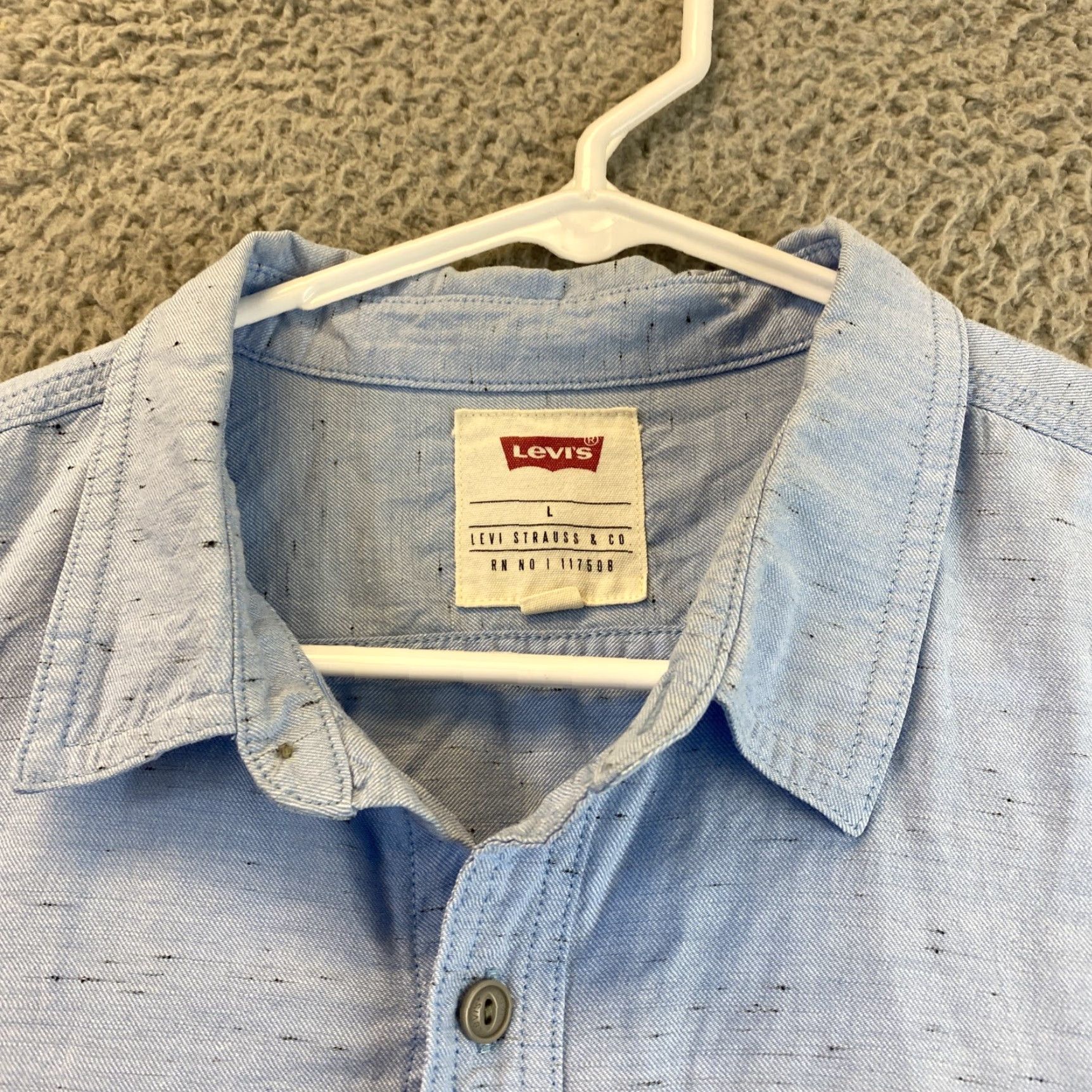 Vintage VINTAGE Levi’s Button-Up Shirt L Blue Outdoor Hiking Fishing Mens Size US L / EU 52-54 / 3 - 4 Thumbnail