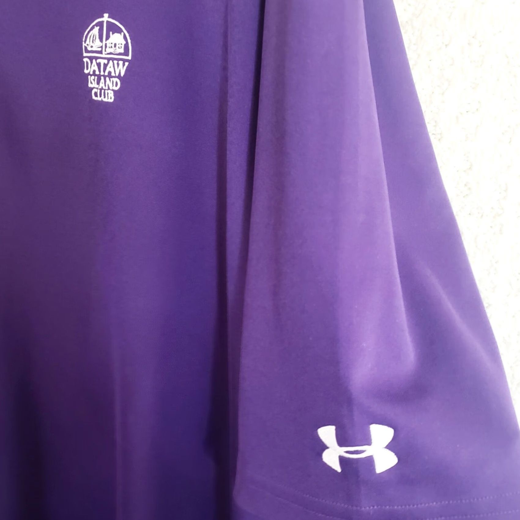 Under Armour Under Armour Mens XXL Heatgear Loose Fit Polo Shirt SSleeve Purple Dataw Island Club Golf Casual Striped Logo Size US XXL / EU 58 / 5 - 7 Thumbnail