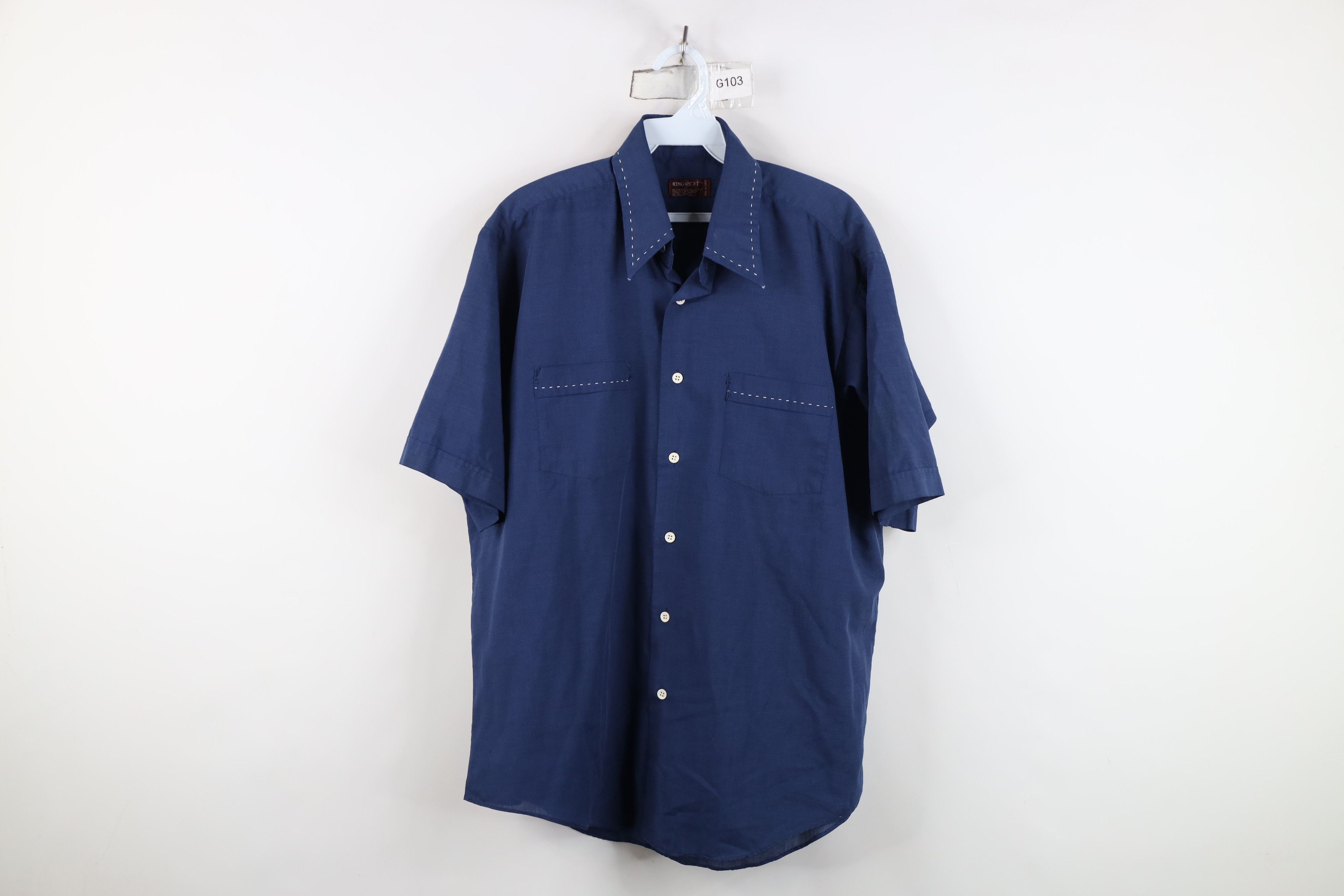 Vintage Vintage 60s 70s Streetwear Short Sleeve Collared Shirt Size US L / EU 52-54 / 3 - 1 Thumbnail