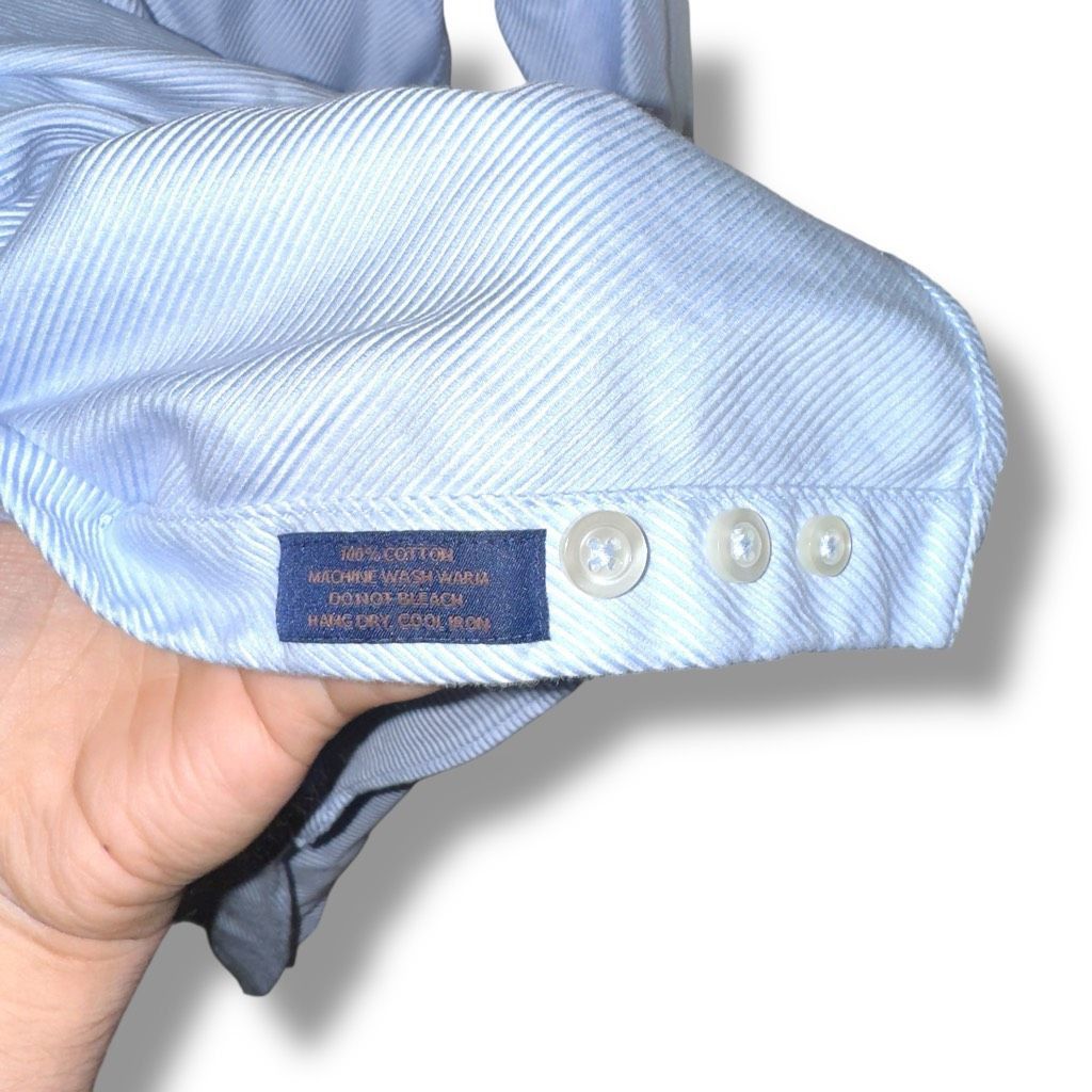David Donahue Blue David Donahue Trim Fit Dress Shirt Size M 16 32/33 Size US M / EU 48-50 / 2 - 6 Thumbnail