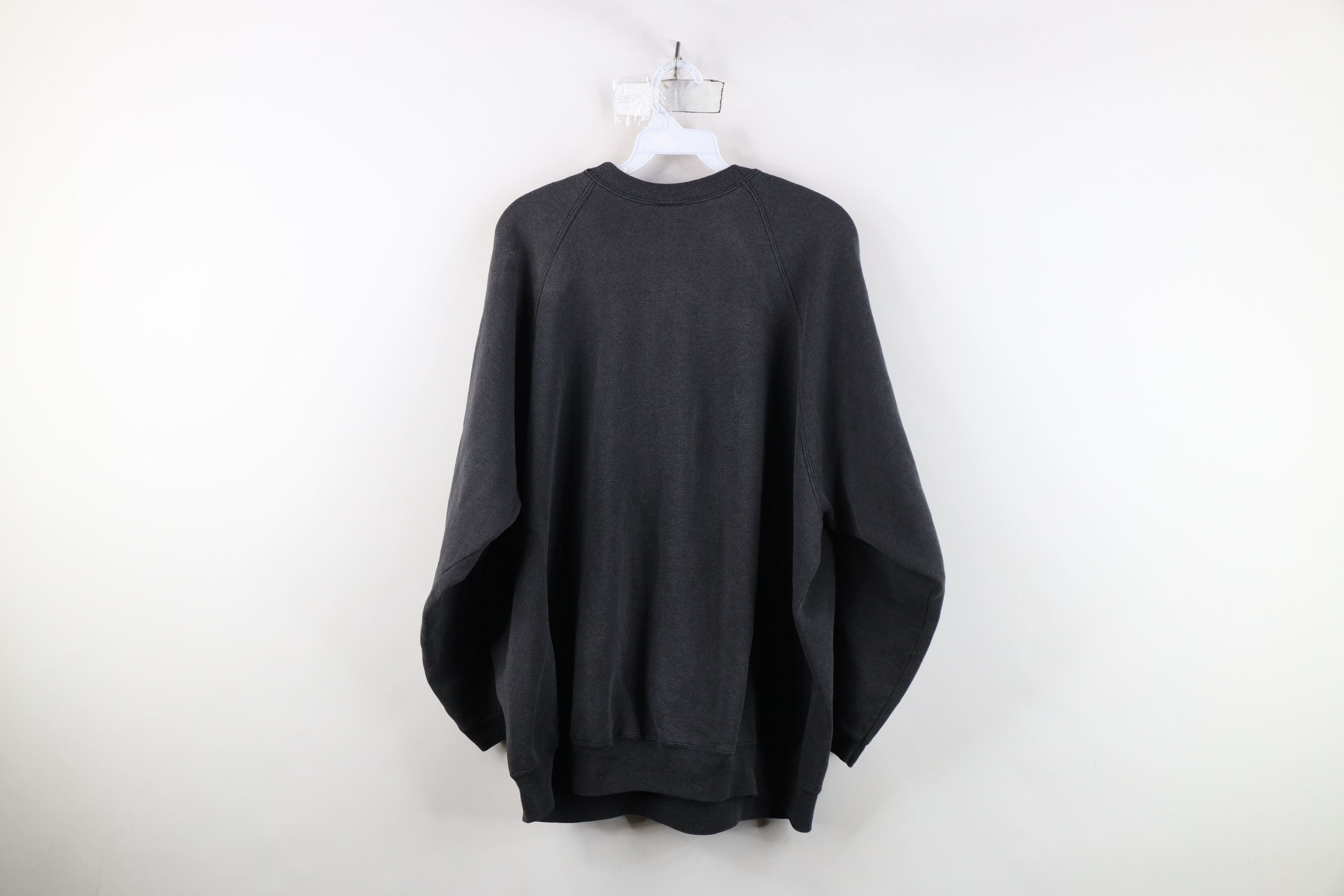 Vintage Vintage 90s Streetwear Blank Crewneck Sweatshirt Black Size XXL / US 16-18 / IT 52-54 - 12 Thumbnail