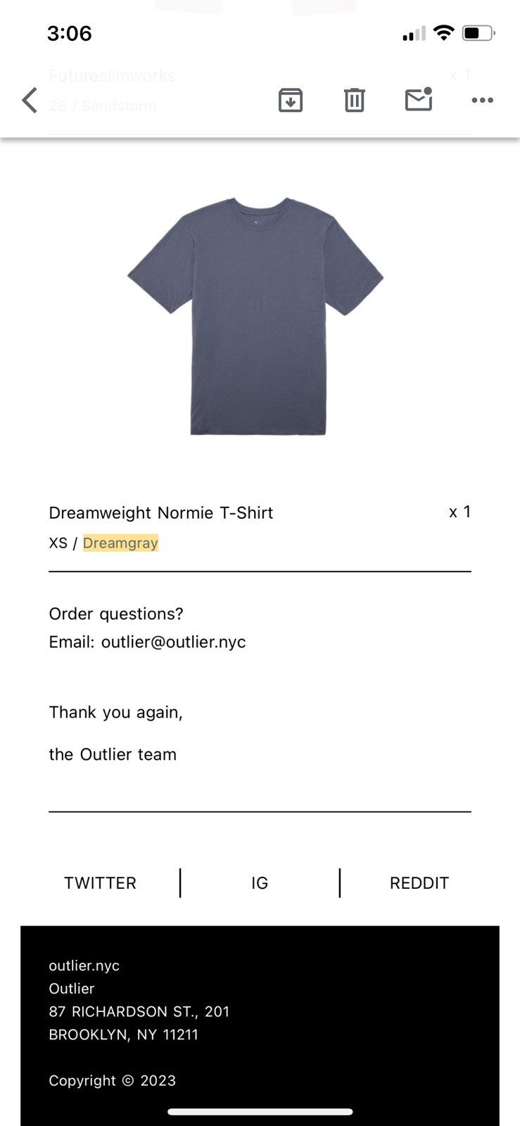 Outlier Outlier - Dreamweight Normie T - XS - Dreamgrey Size US XS / EU 42 / 0 - 1 Thumbnail