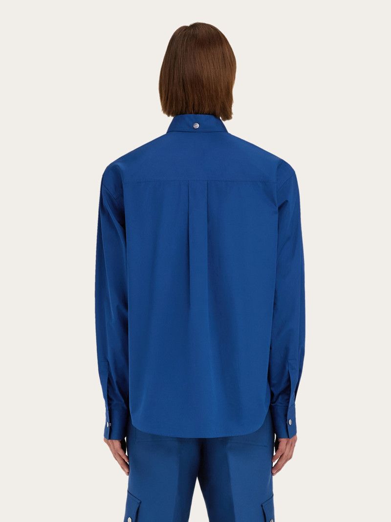 Salvatore Ferragamo o1s1rm0226 Botton Down Shirt in Blue Size US S / EU 44-46 / 1 - 4 Thumbnail