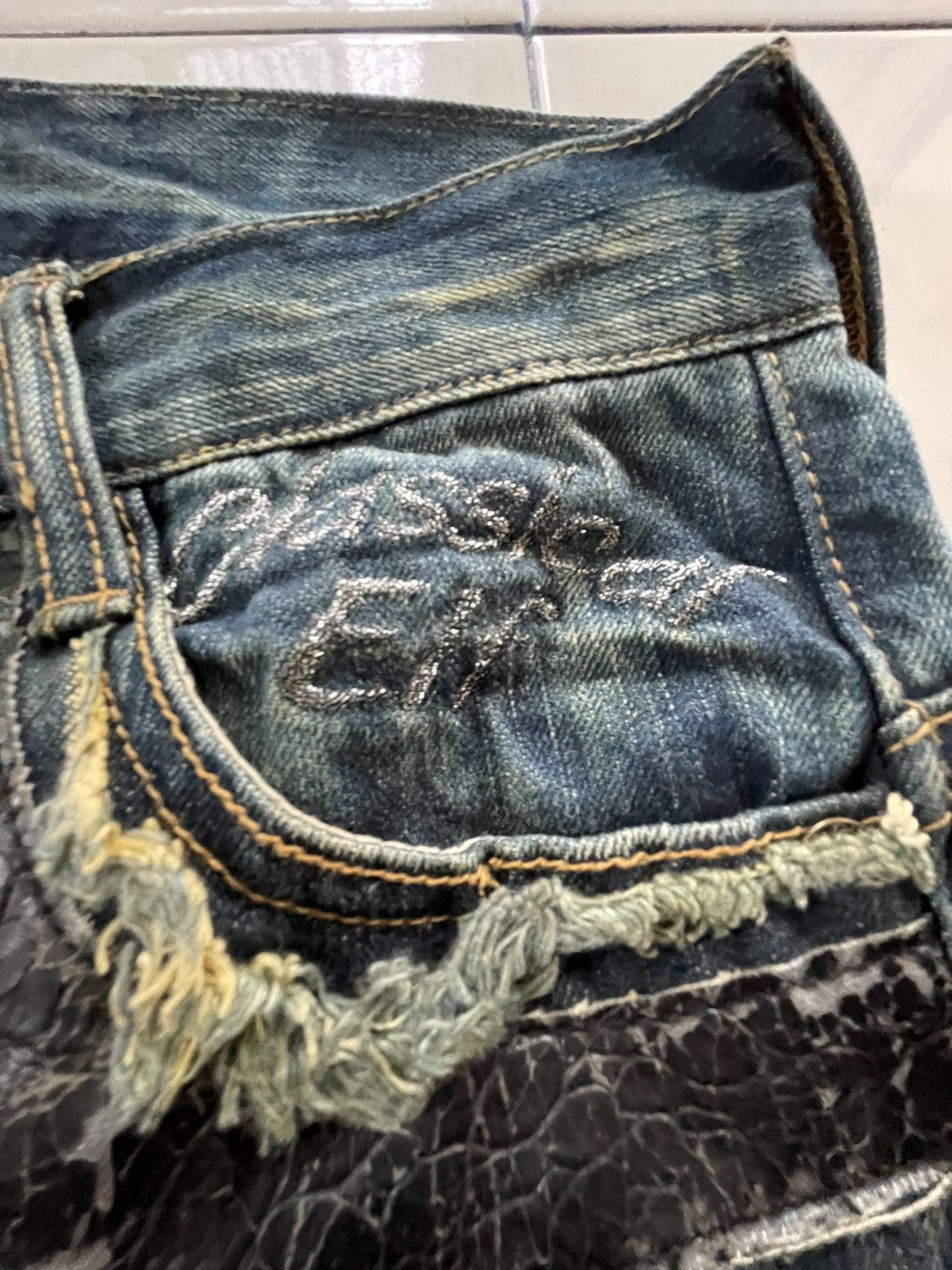 Japanese Brand × Tornado Mart Classical Elf Studded Leather Crafted Muddy Wash Denim Jeans Size US 30 / EU 46 - 18 Thumbnail