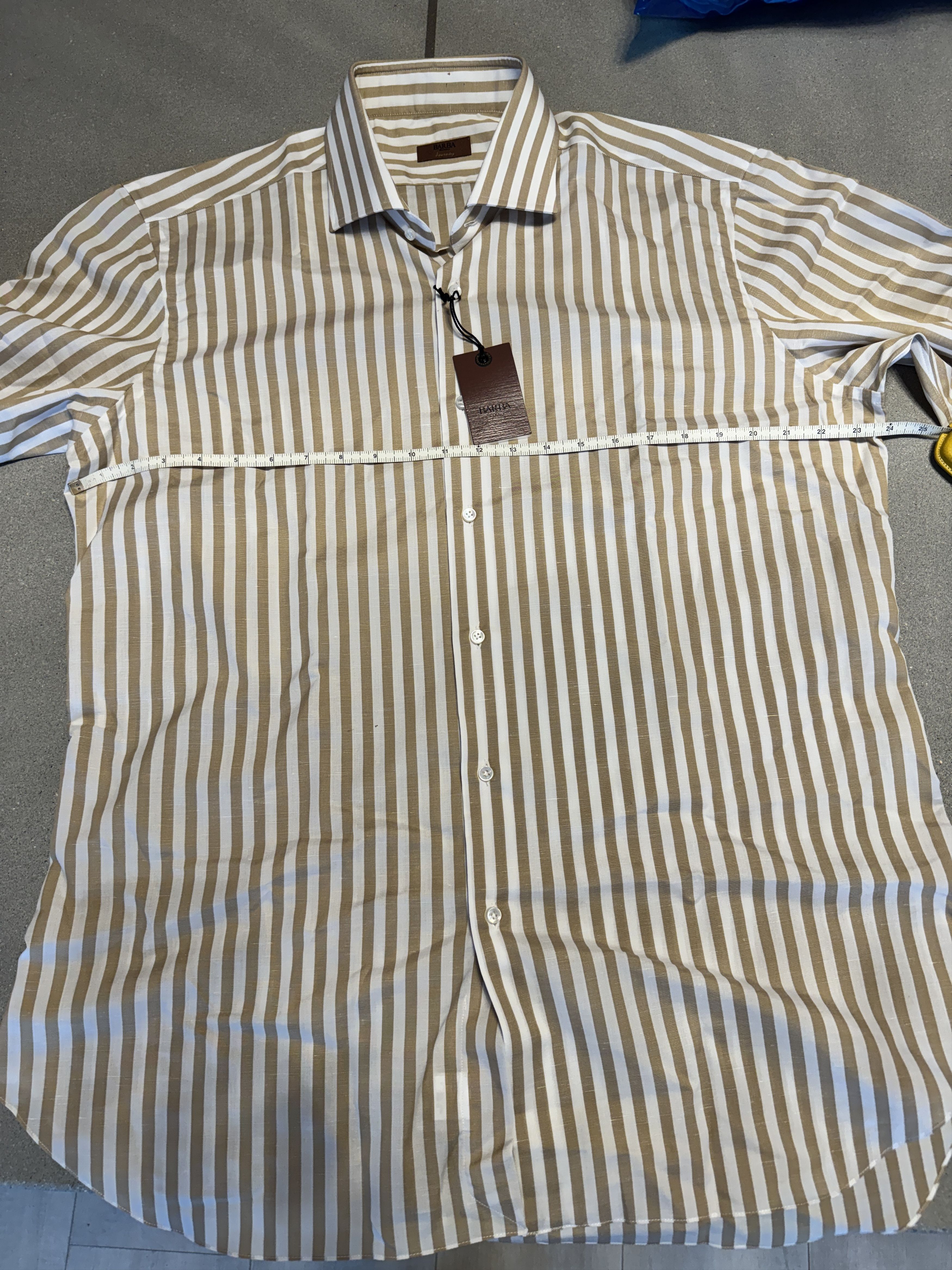 Barba Napoli Beige stripe LS shirt Size US XL / EU 56 / 4 - 1 Thumbnail