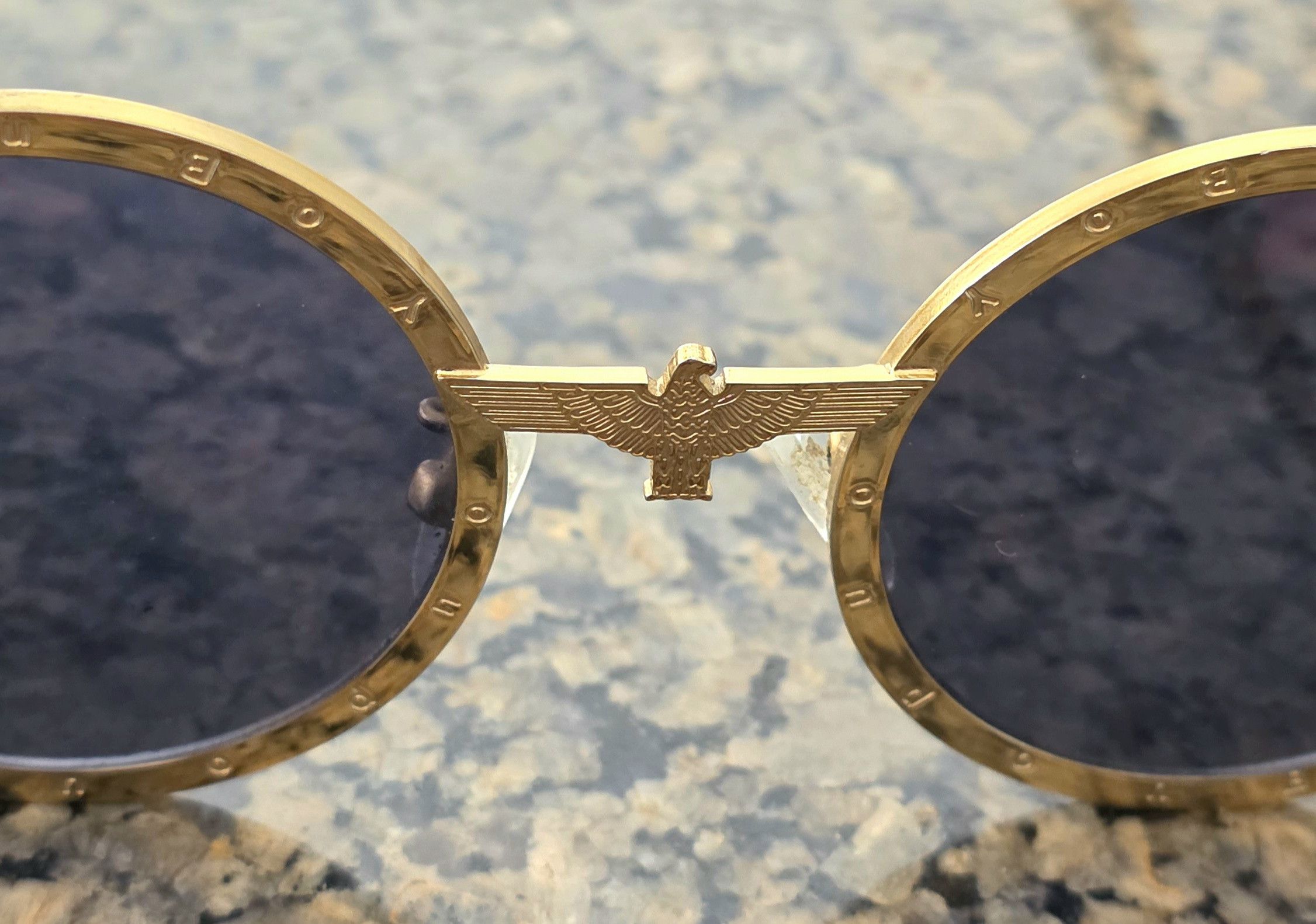Boy London BOY London Gold Eagle Cyberpunk Lennon Round Sunglasses 80s Size ONE SIZE - 3 Thumbnail