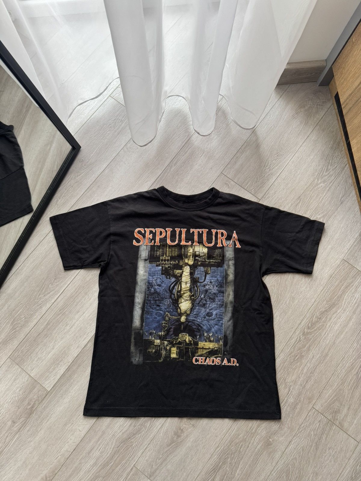 Band Tees VINTAGE FADED Y2K SEPULTURA CHAOS A.D TEE (soulfly metallica Size US M / EU 48-50 / 2 - 1 Thumbnail