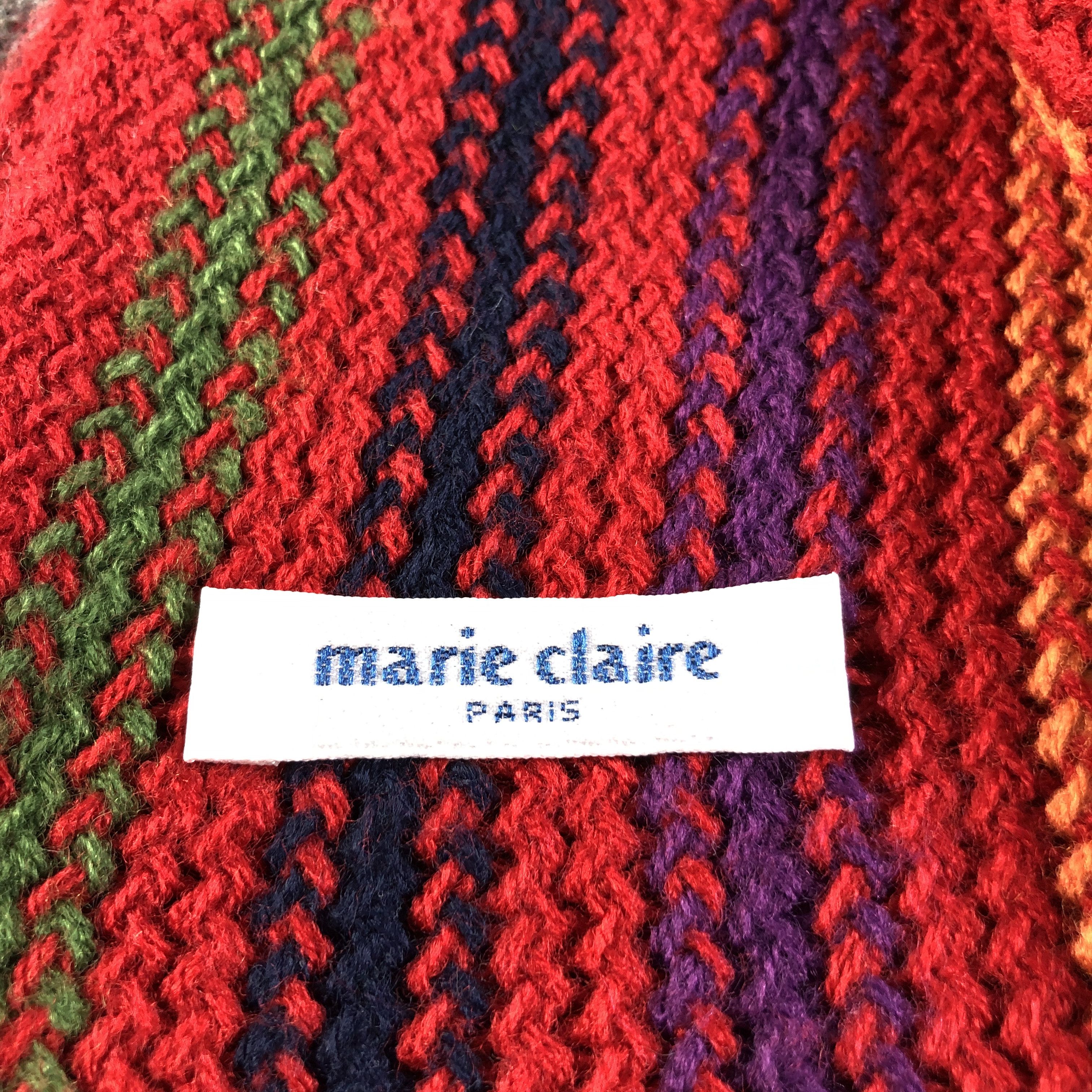 Vintage Marie Claire Knit Striped Wool Scarf Muffler Neckwear V2809 Size ONE SIZE - 5 Thumbnail