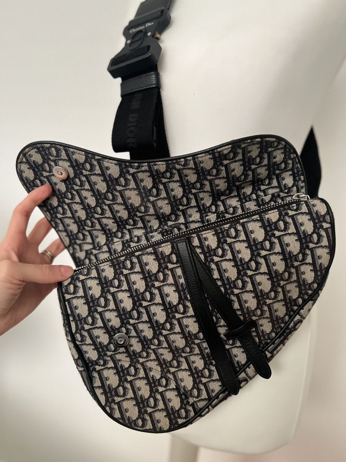 Dior Dior Saddle Bag Beige and Black Dior Oblique Jacquard Size ONE SIZE - 4 Thumbnail