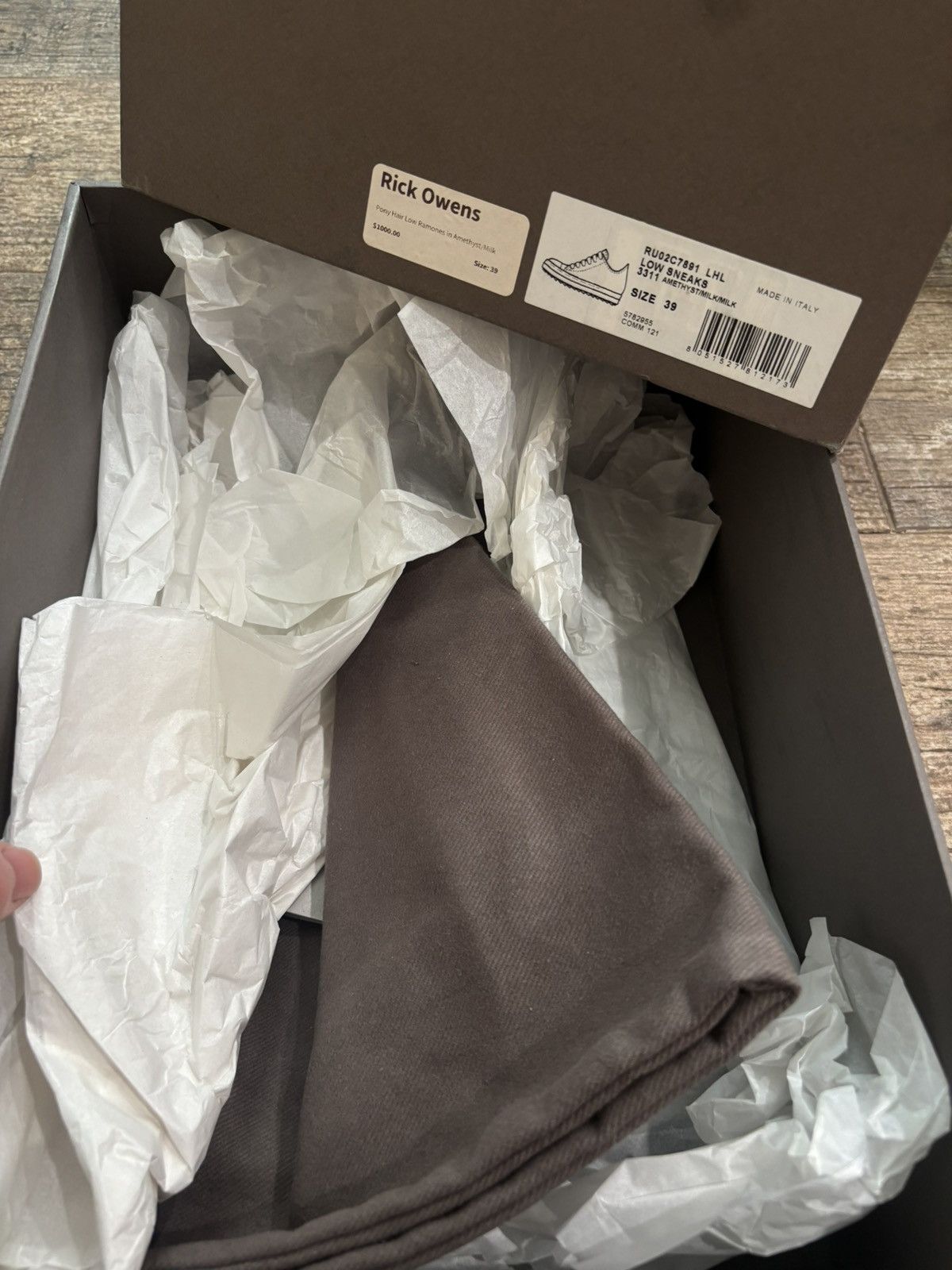 Rick Owens Amethyst and Milk Pony Hair Ramones Low Size US 7 / EU 40 - 7 Thumbnail