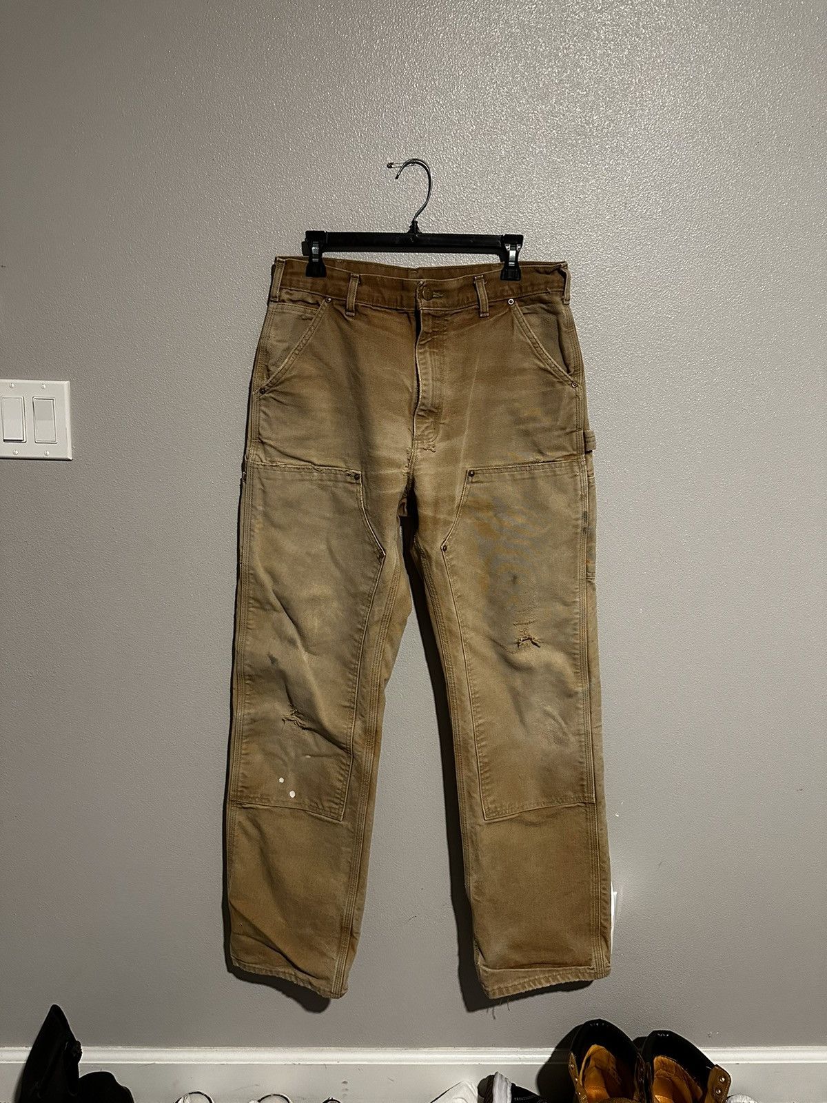 image of Vintage Carhartt Double Knee Pants in Khaki, Men's (Size 33)