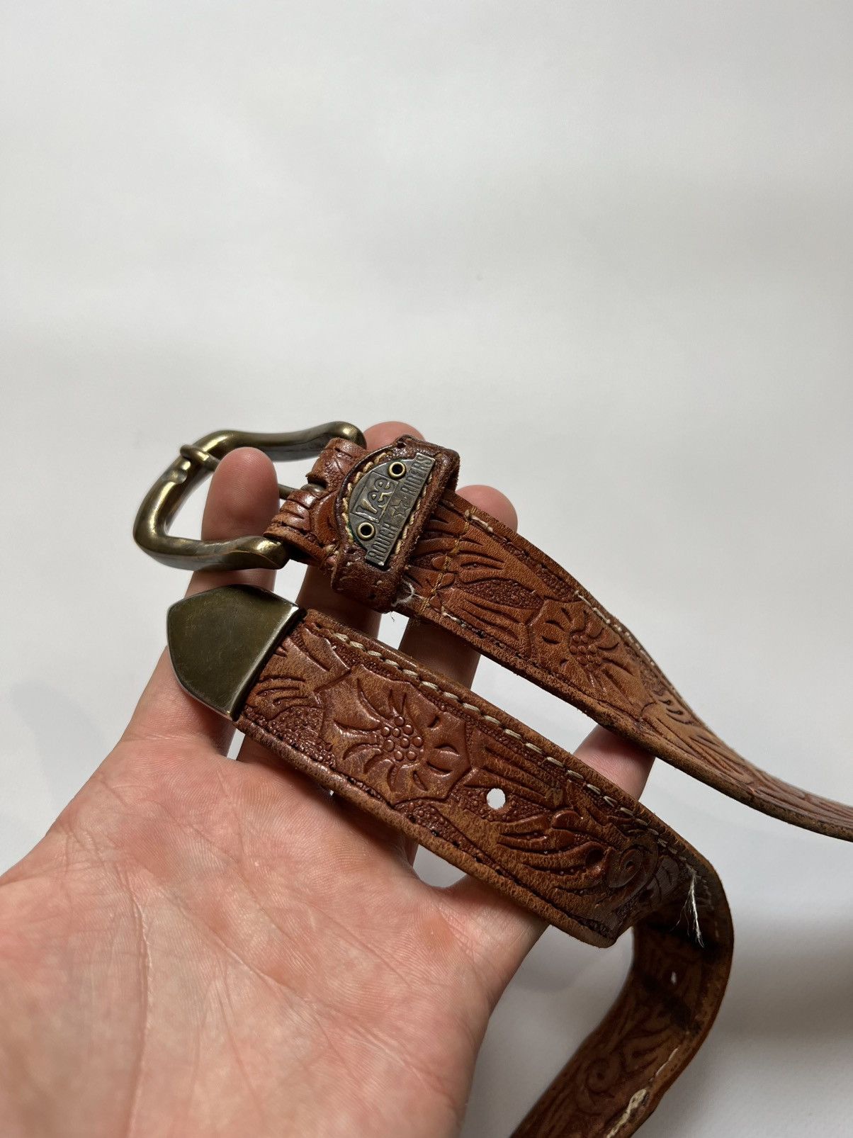 Lee Lee Leather Belt Mens Size 36 - 3 Thumbnail
