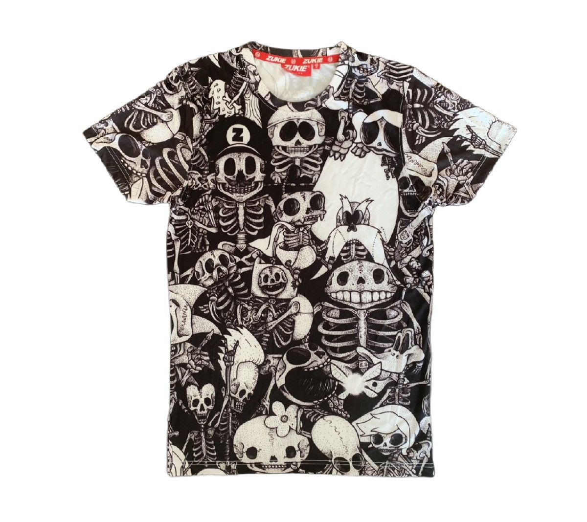 Vintage Zukie London Vintage Tee–Cartoon Skeleton All Over Print 🛹 Size US M / EU 48-50 / 2 - 1 Thumbnail