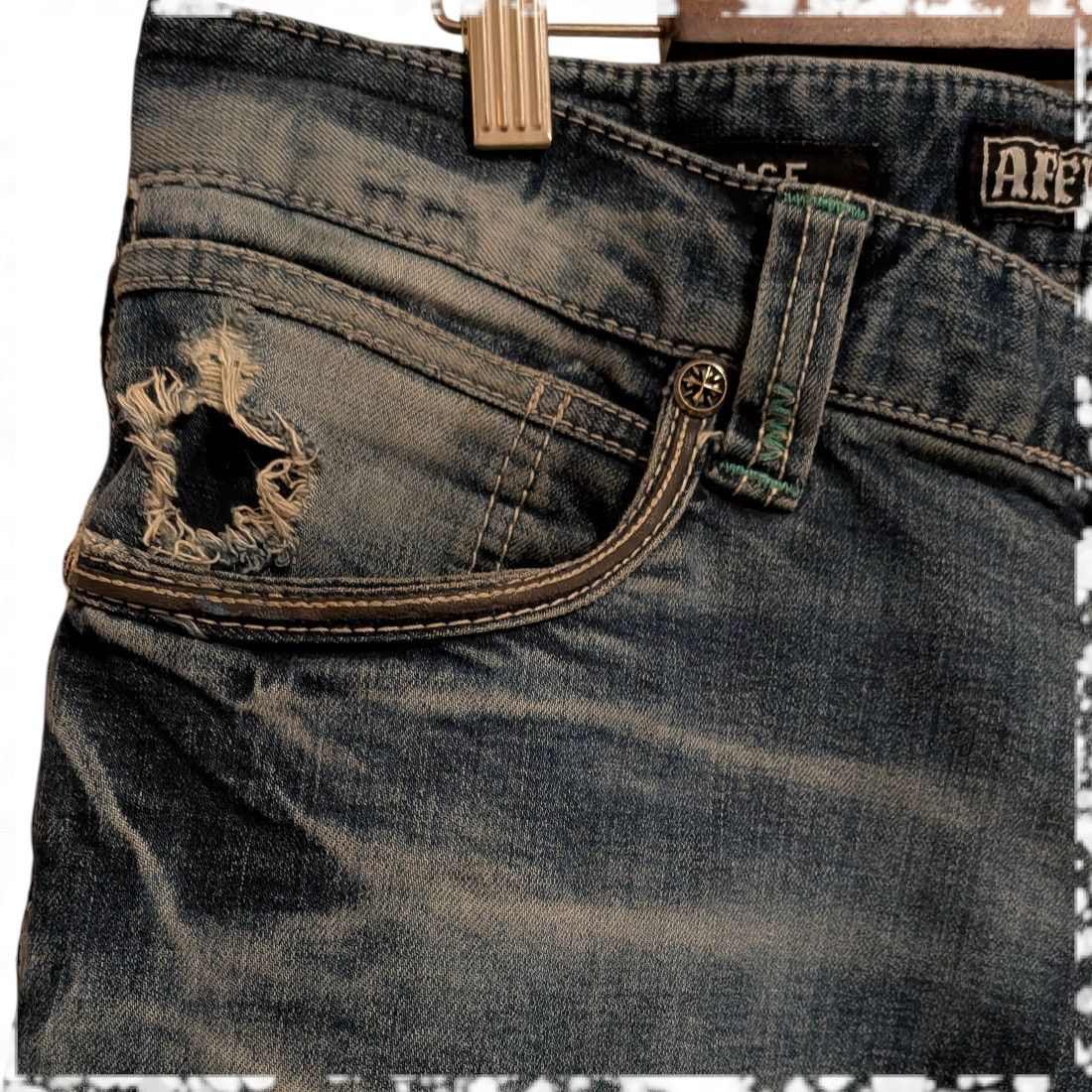 Affliction AFFLICTION Ace Slim Straight Blue Jeans Men's 33 distressed Size US 33 - 5 Thumbnail