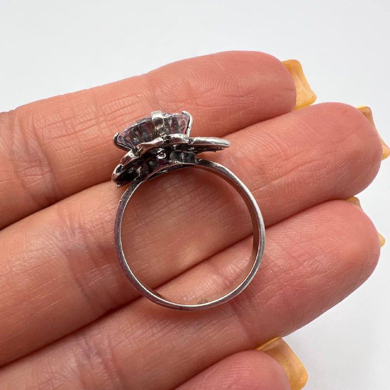 Sterling Silver Vintage 925 Sterling Silver Women's Ring Size 7 Solitaire Size ONE SIZE - 4 Thumbnail