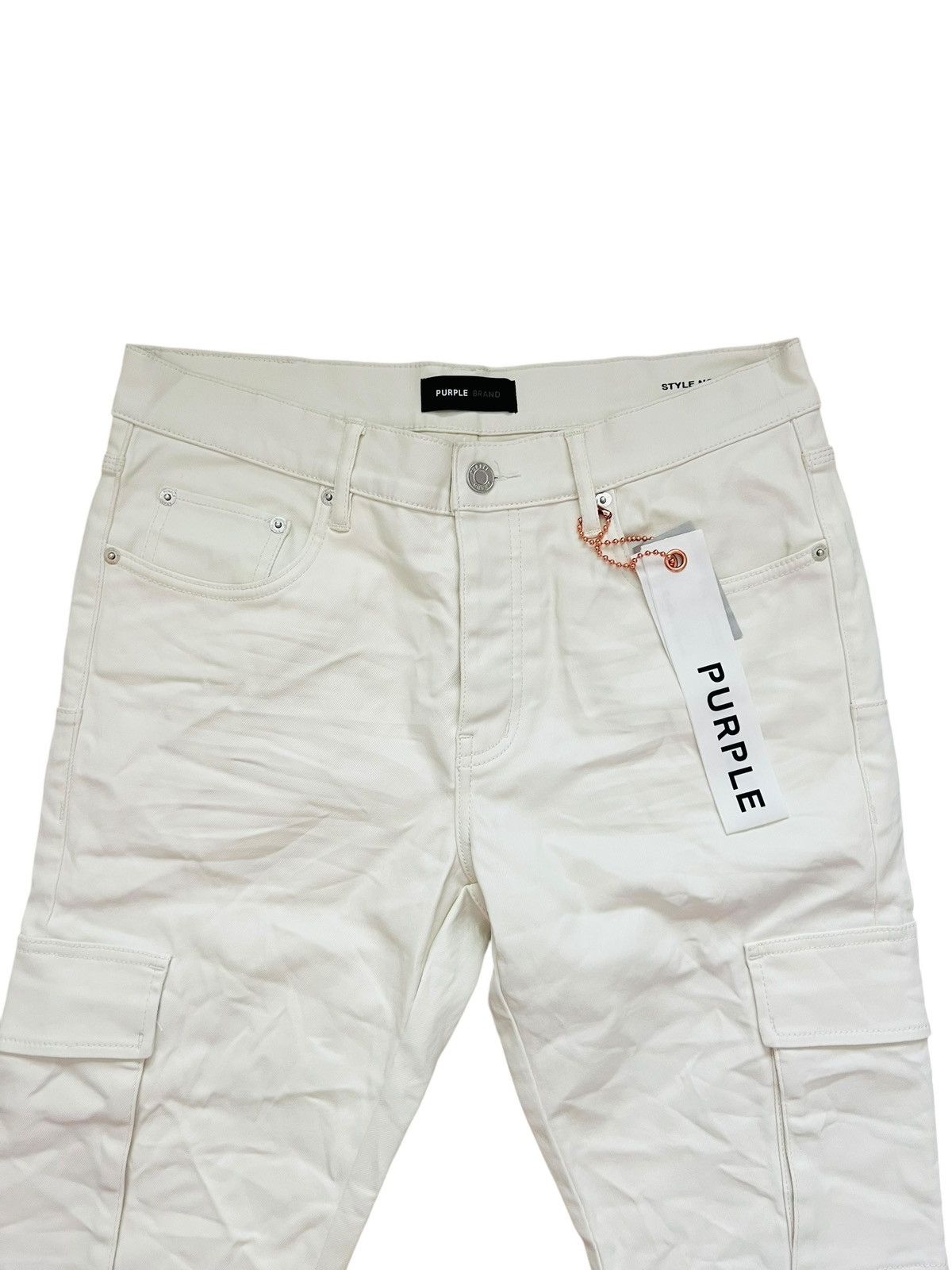 Purple Brand Purple Brand Jeans Men Patent Cargo Bootcut White Size 33/32 Size US 33 - 2 Thumbnail
