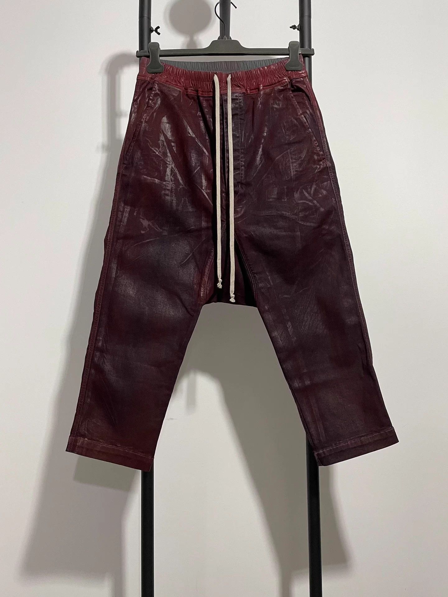 Rick Owens Rick Owens RO Coated Waxed Pants 8/9 XS/S/M New Size US 30 / EU 46 - 1 Thumbnail