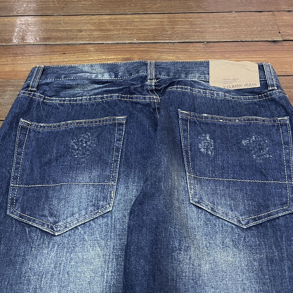 If Six Was Nine Rare Design Vintage Brand Valman Distressed Jeans 2000s Size US 33 - 4 Thumbnail