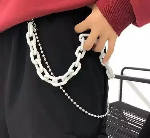 Jewelry Pocket Chain White Punk Rock Link Gothic Wallet Chrome Size ONE SIZE - 4 Thumbnail