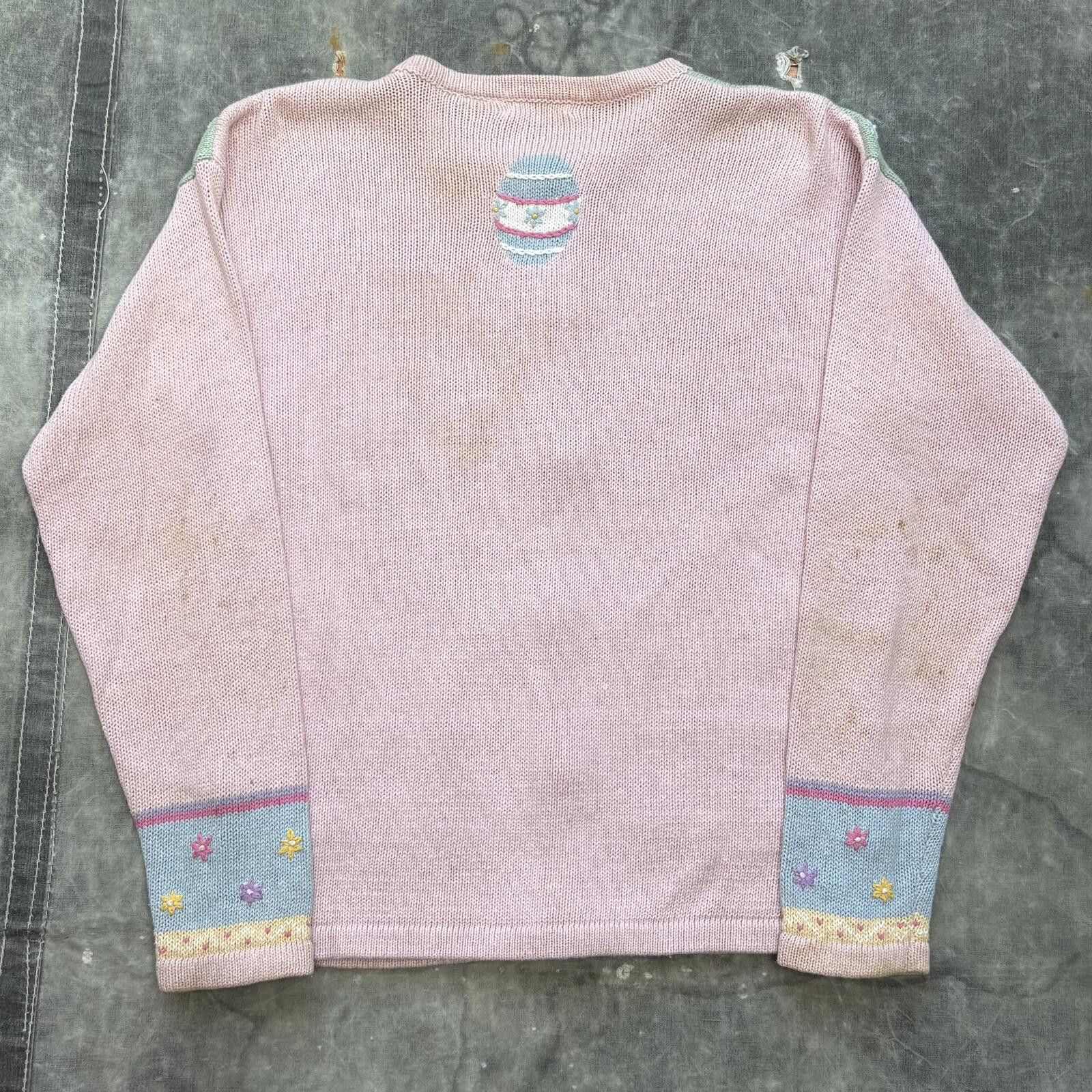 Vintage Vintage 80s Easter Bunny Egg Floral Hearts Sweater Cardigan Size S / US 4 / IT 40 - 5 Thumbnail