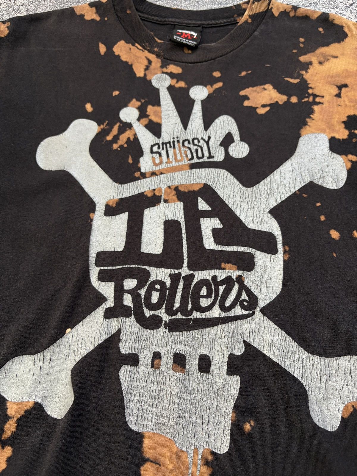 Stussy Vintage Stussy Tie Dye Skull LA Rollers T-Shirt Size M Size US M / EU 48-50 / 2 - 7 Thumbnail