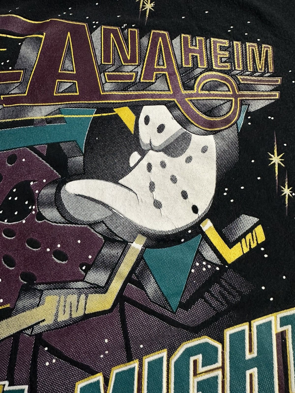 NHL × Vintage Vintage 90s Anaheim Mighty Ducks AOP Bulletin Athletic OSFA Size US XL / EU 56 / 4 - 4 Thumbnail