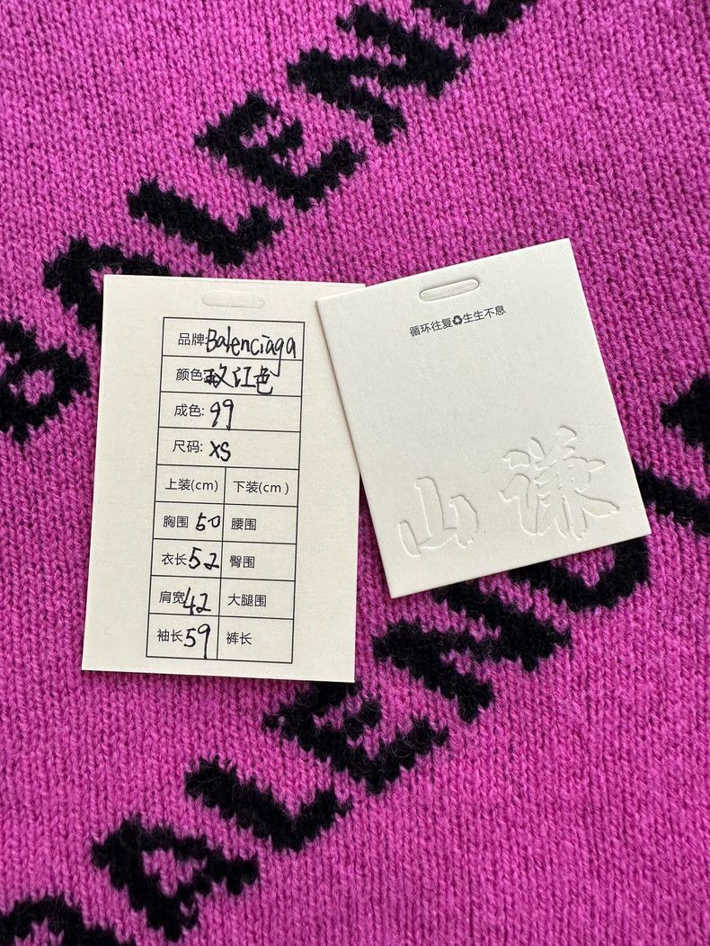 Balenciaga Balenciaga Bullet Screen Knit Sweater Women's Pink Size XS / US 0-2 / IT 36-38 - 7 Thumbnail