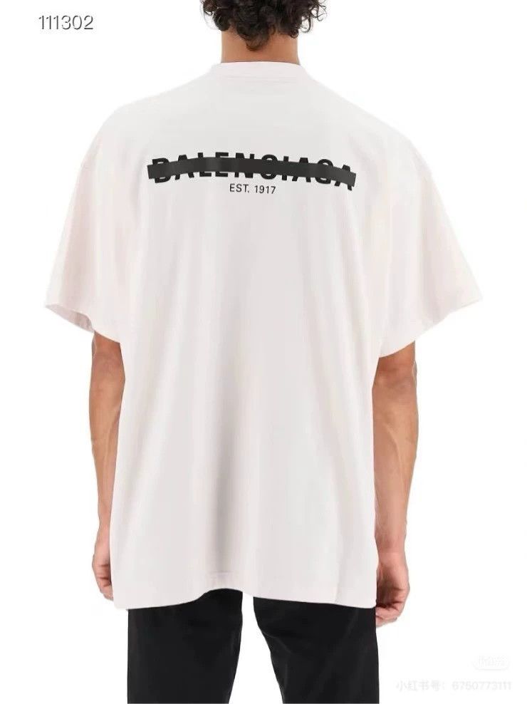 Balenciaga Balenciaga Grey tape embroidered logo short sleeves Size US M / EU 48-50 / 2 - 6 Thumbnail
