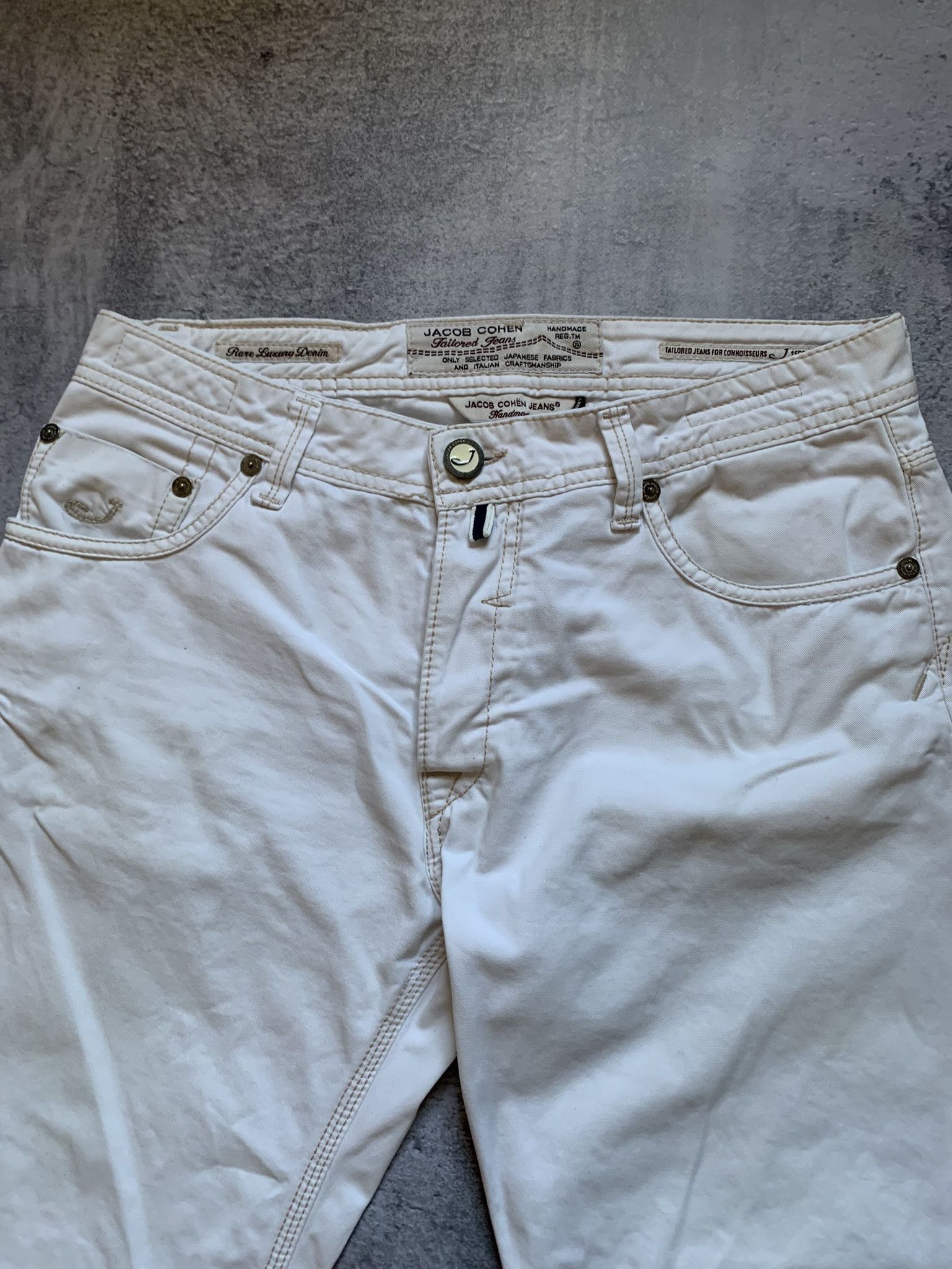 Jacob Cohen Jacob Cohen Pants Men's 35 White Cotton Jeans J688-LOVE Size US 35 - 5 Thumbnail