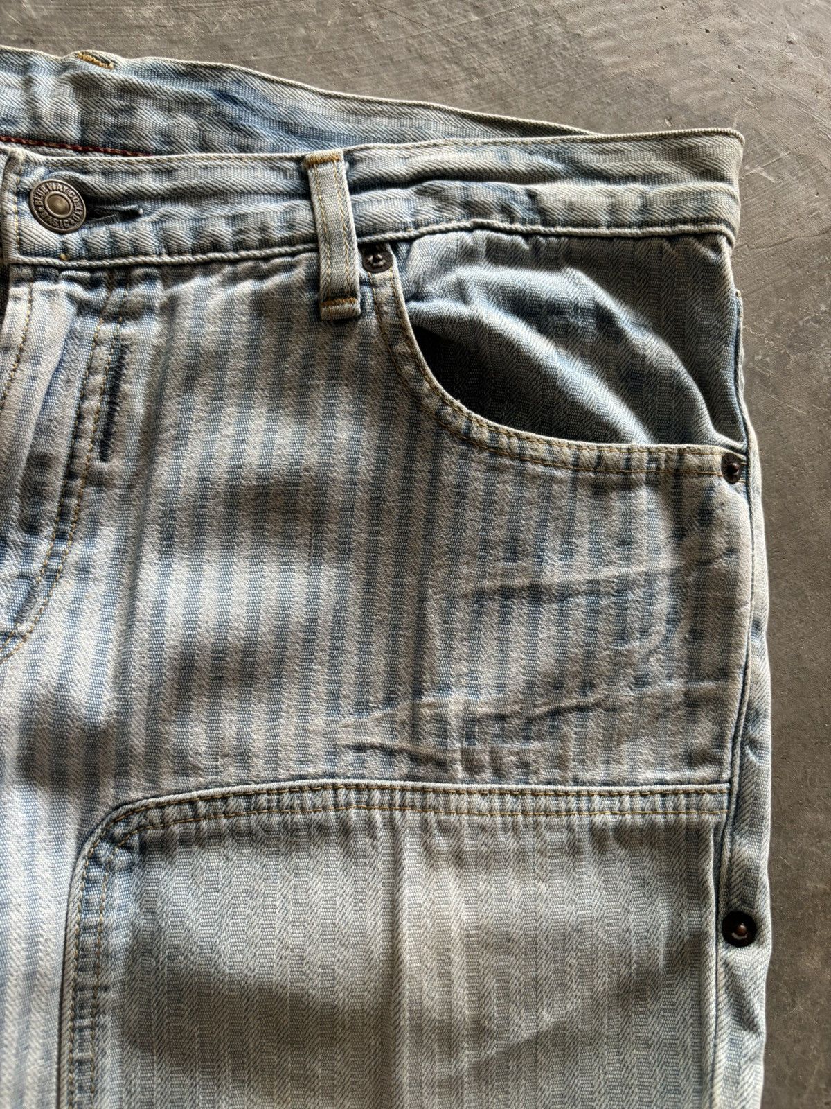 Japanese Brand BLUE WAY HICKORY STONE WASHED FADE JAPANESE HARAJUKU STYLE Size US 35 - 9 Thumbnail